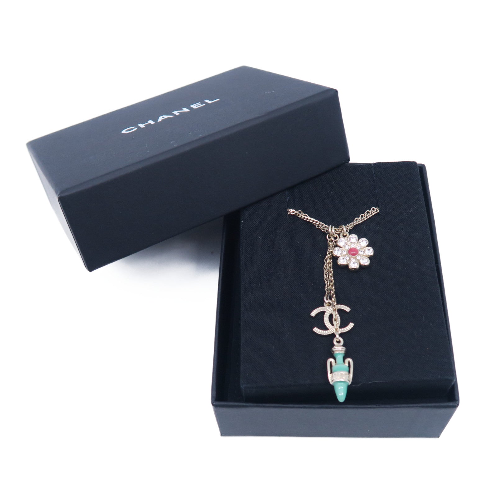 CHANEL 【激減優惠】金屬Necklace項鍊金色/綠色/粉紅色