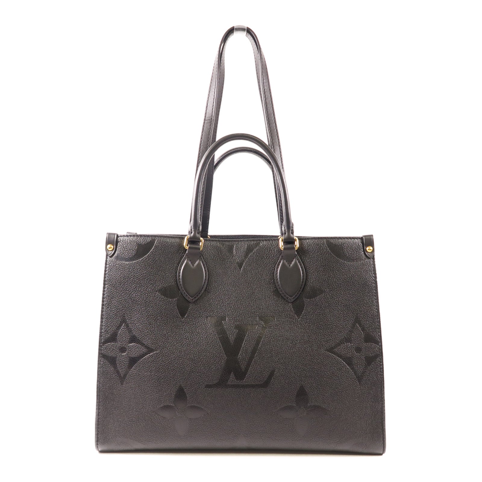 LOUIS VUITTON Monogram Empreinte On The Go MM金扣手挽肩背兩用袋