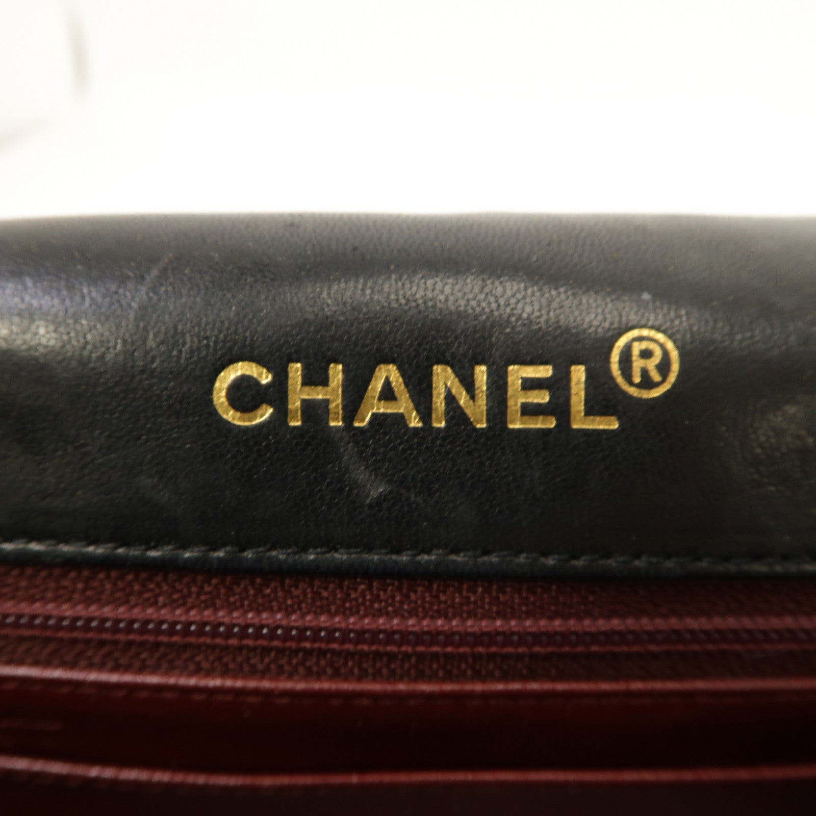 CHANEL 菱格羊皮皮革Vintage Diana Bag金扣鏈帶肩背袋黑色