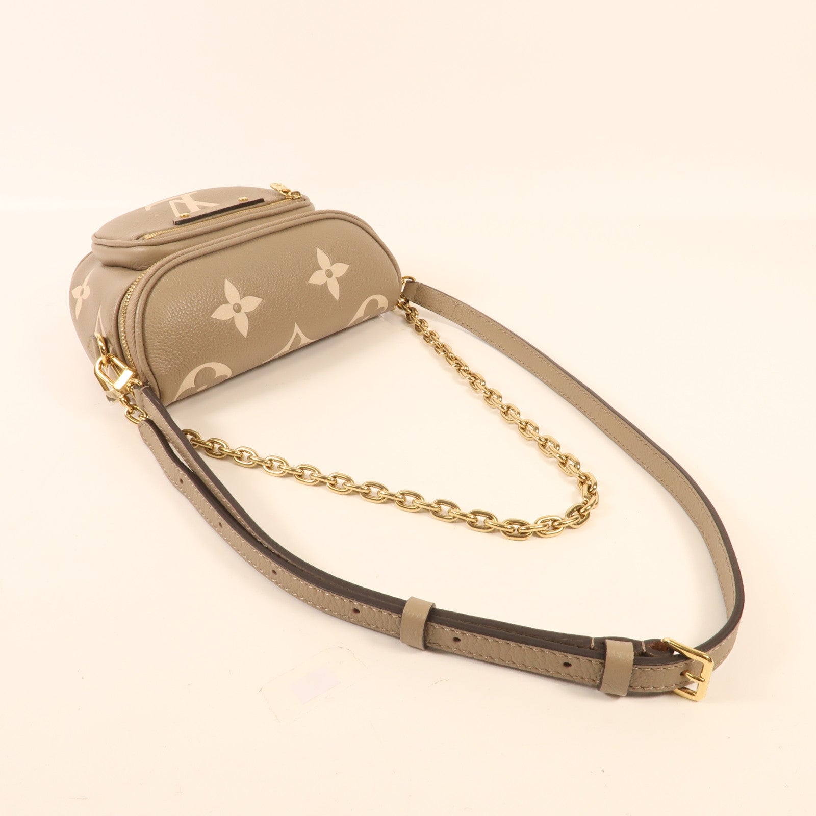 LOUIS VUITTON Monogram Empreinte Mini Bumbag金扣手挽肩背兩用袋