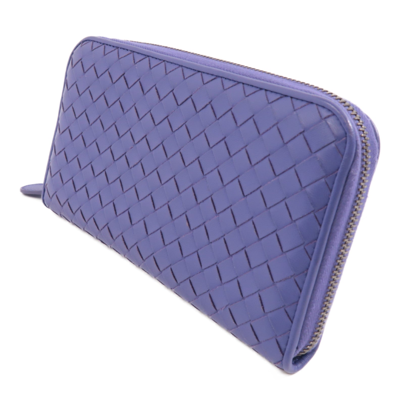 BOTTEGA VENETA 【激減優惠】織紋皮革Zipped Long Wallet長錢包紫色