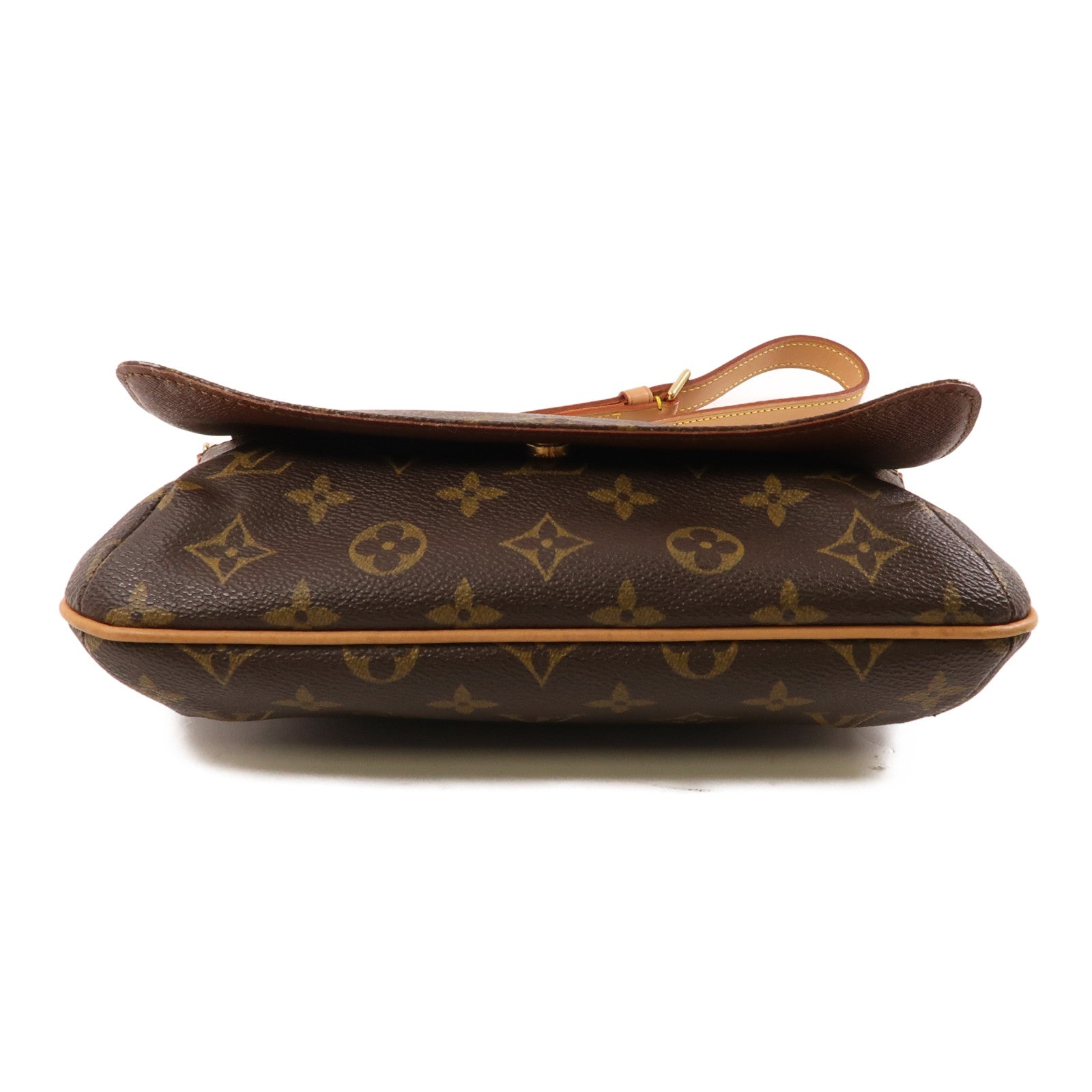 LOUIS VUITTON Monogram Musette Tango金扣肩背袋棕色