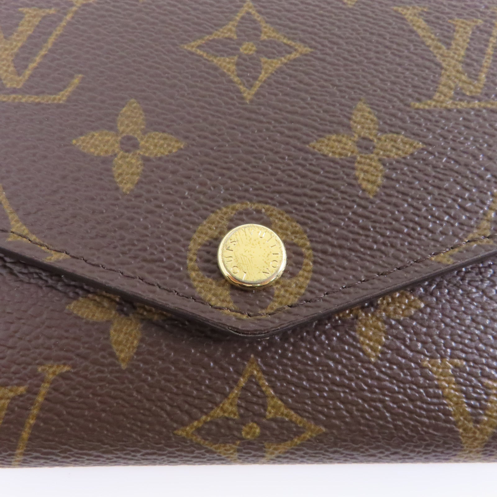 LOUIS VUITTON Monogram Sarah Wallet金扣長錢包啡色
