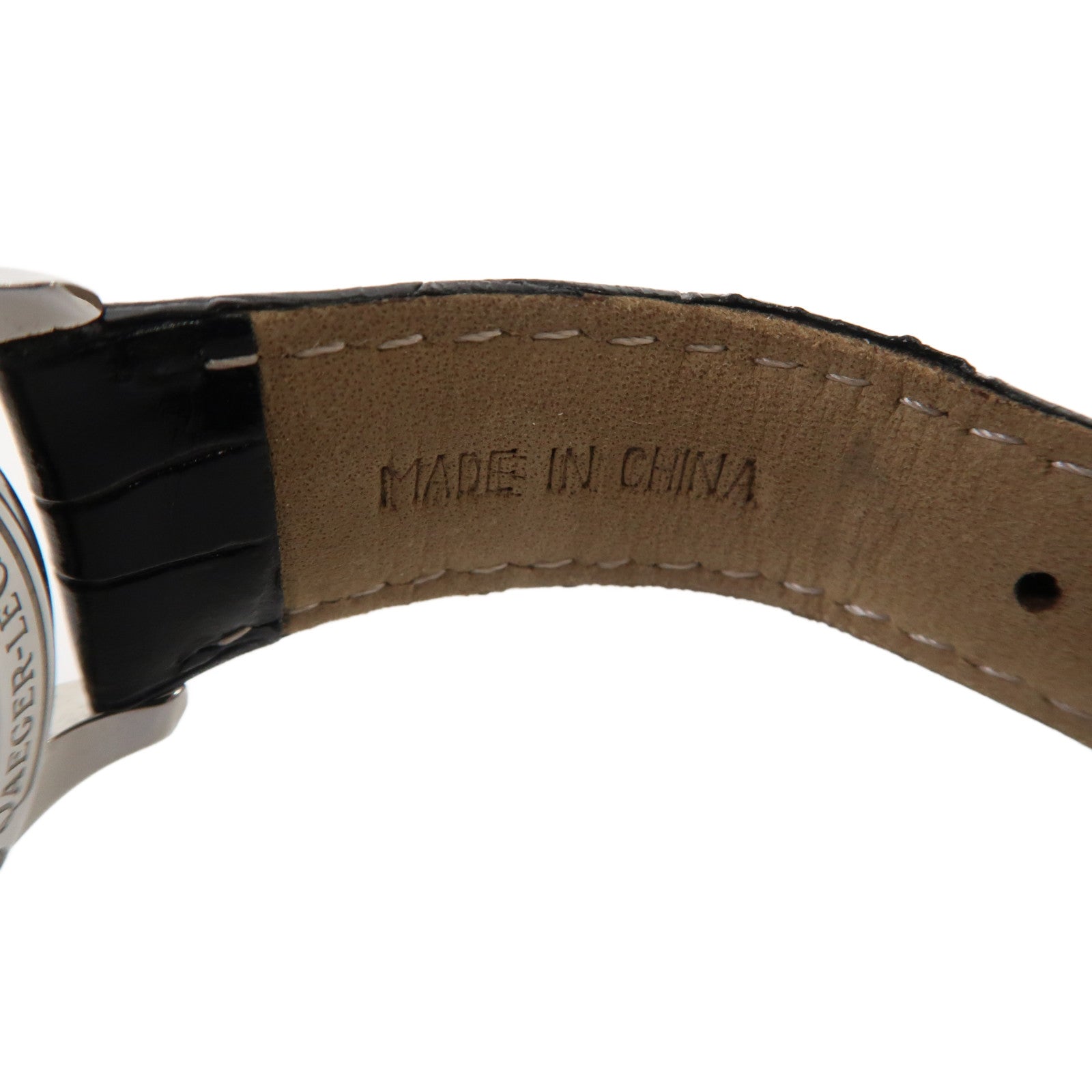 JAEGER-LECOULTRE Master Control Date不鏽鋼/皮革帶手錶自動機芯黑色