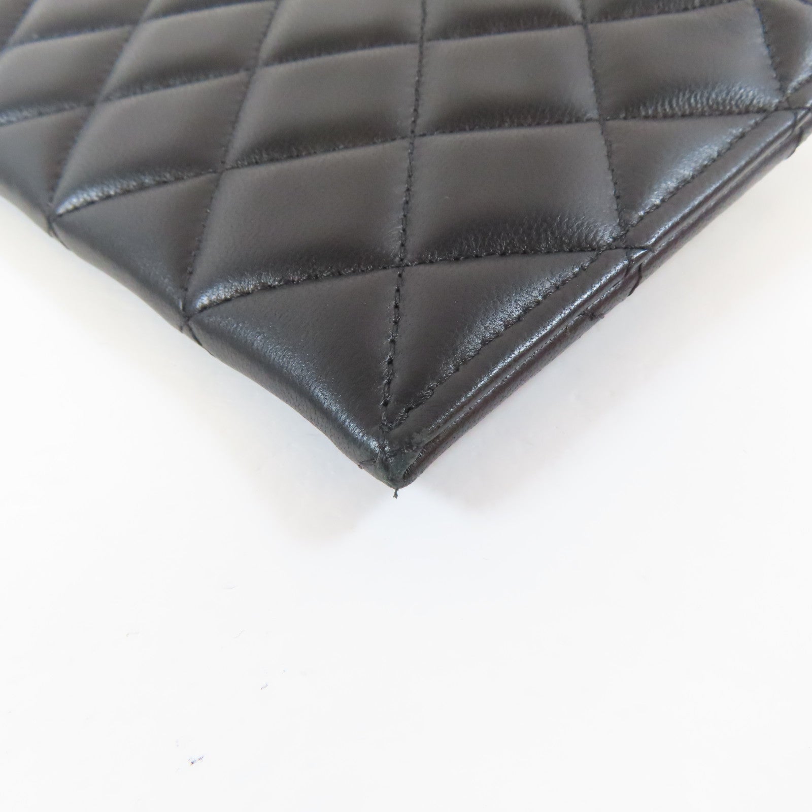 CHANEL 菱格羊皮皮革Boy Wallet銀扣長錢包黑色