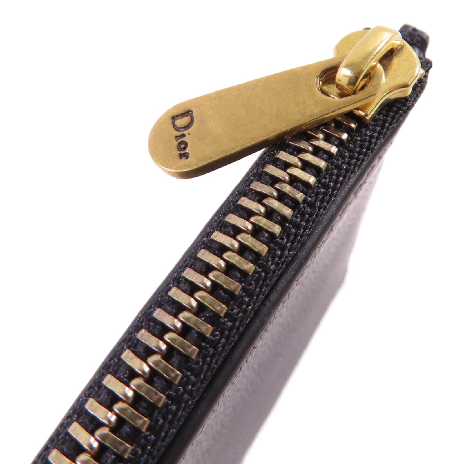 Dior 牛皮皮革Saddle Long Wallet With Chain Shoulder Bag金扣錢包肩背袋黑色