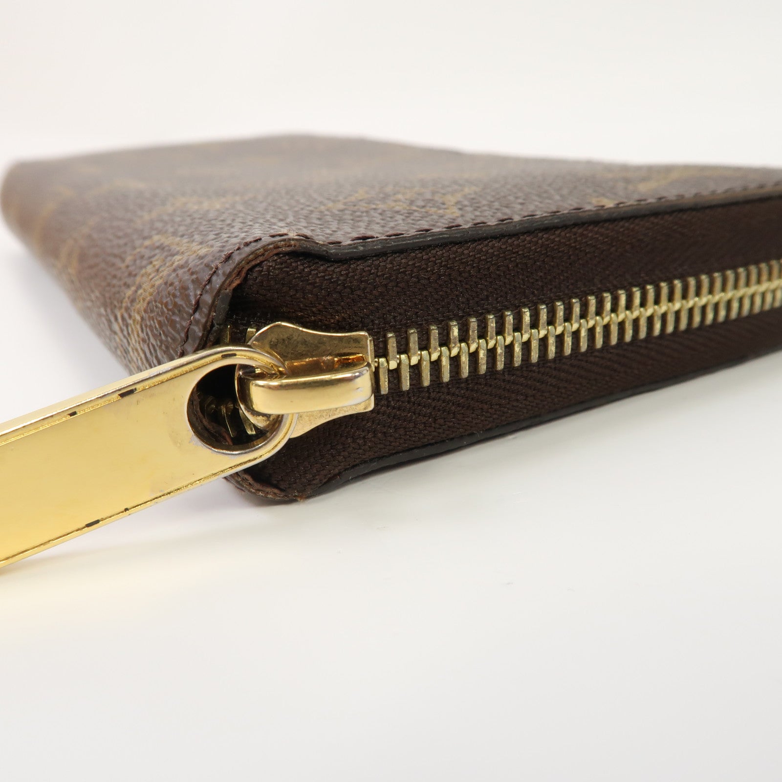 LOUIS VUITTON Monogram Zippy Wallet金扣拉鍊長錢包啡色