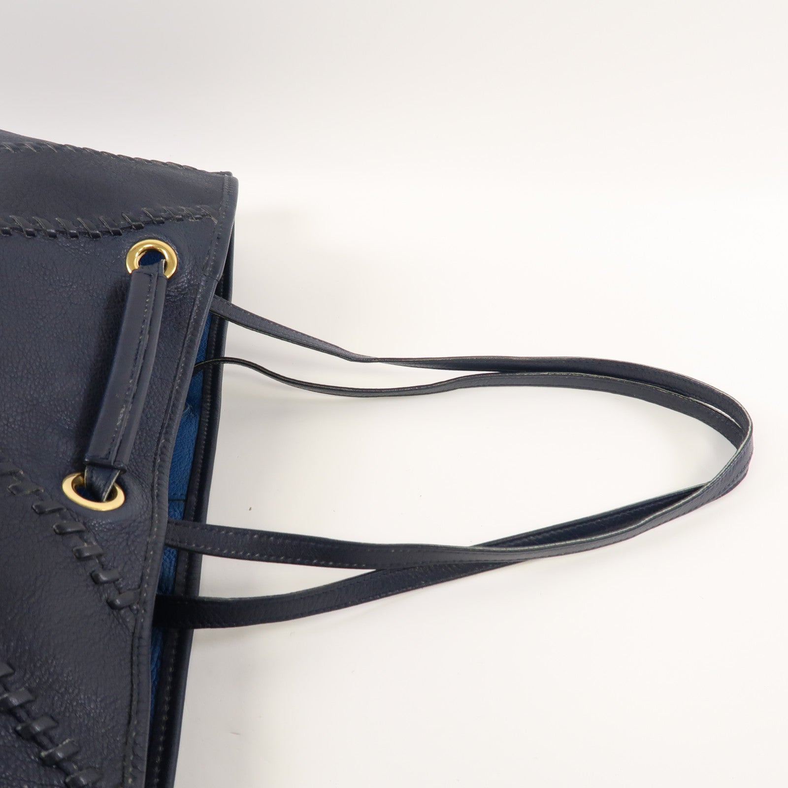 YVES SAINT LAURENT 牛皮皮革Shoulder Bag金扣肩背袋藍色