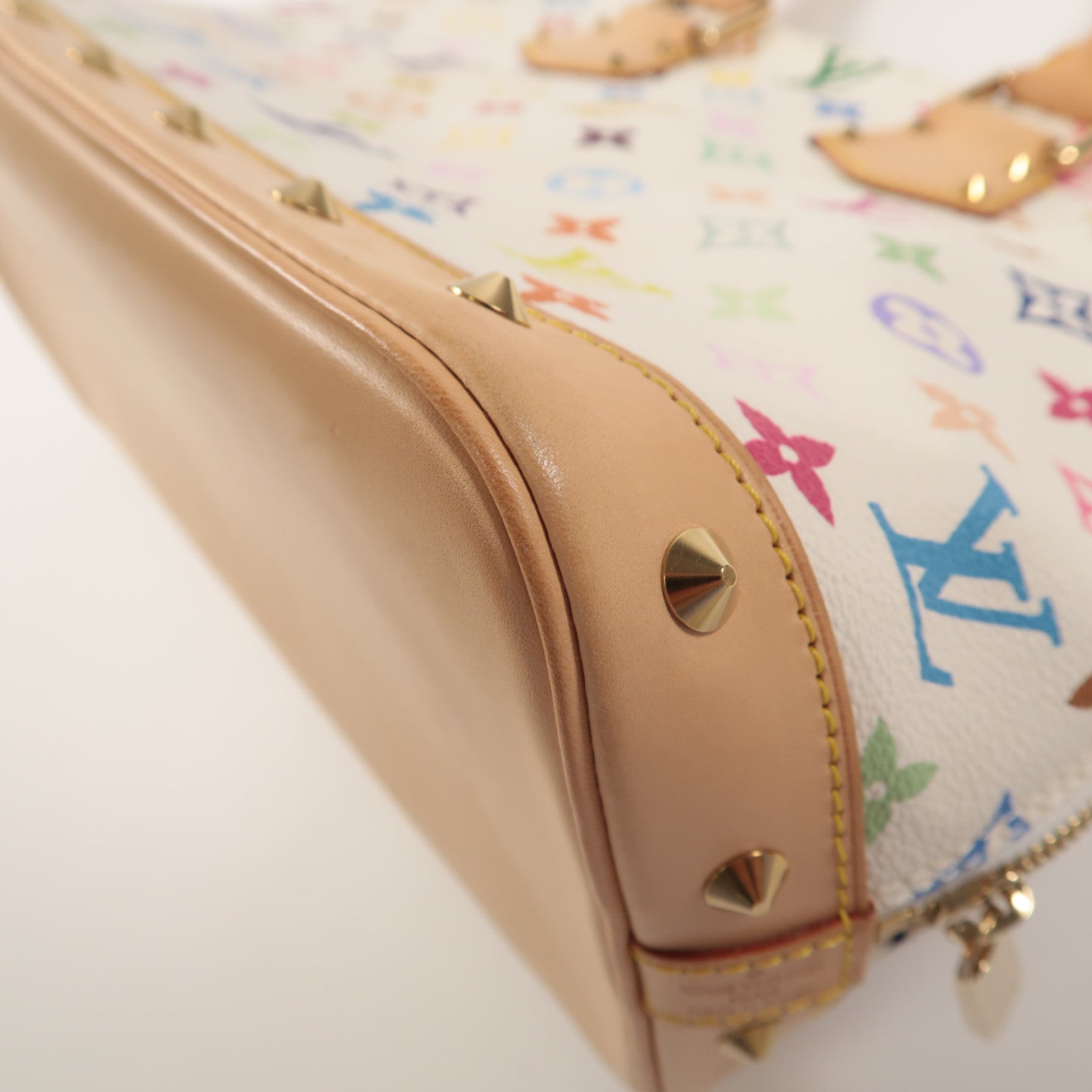 LOUIS VUITTON Monogram Multicolore Alma金扣手挽袋白色/彩色