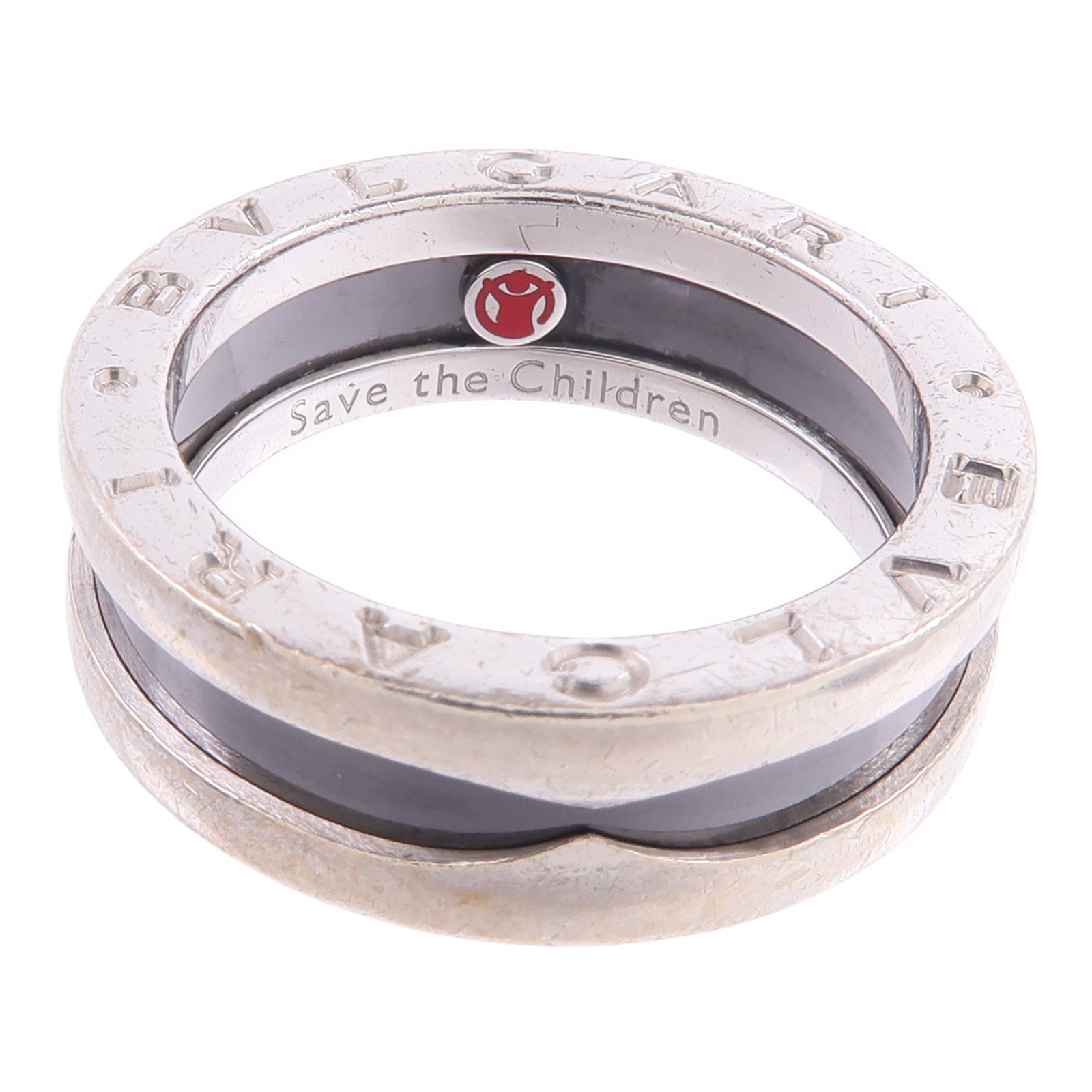 BVLGARI 925純銀/陶瓷Save The Children Ring戒指