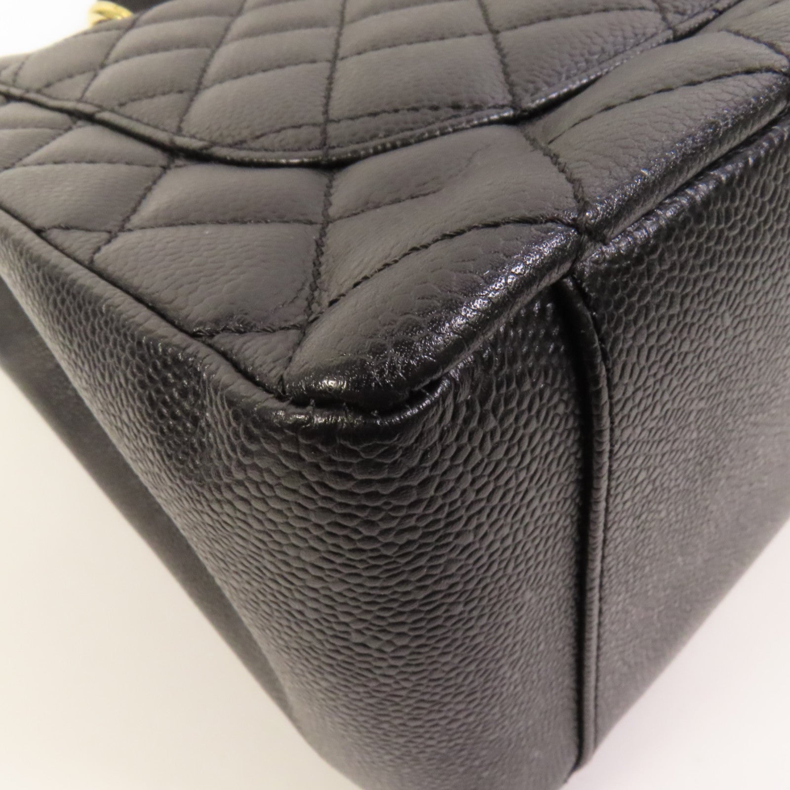 CHANEL 牛皮皮革GST Grand Shopping Tote Bag金扣鏈帶肩背袋