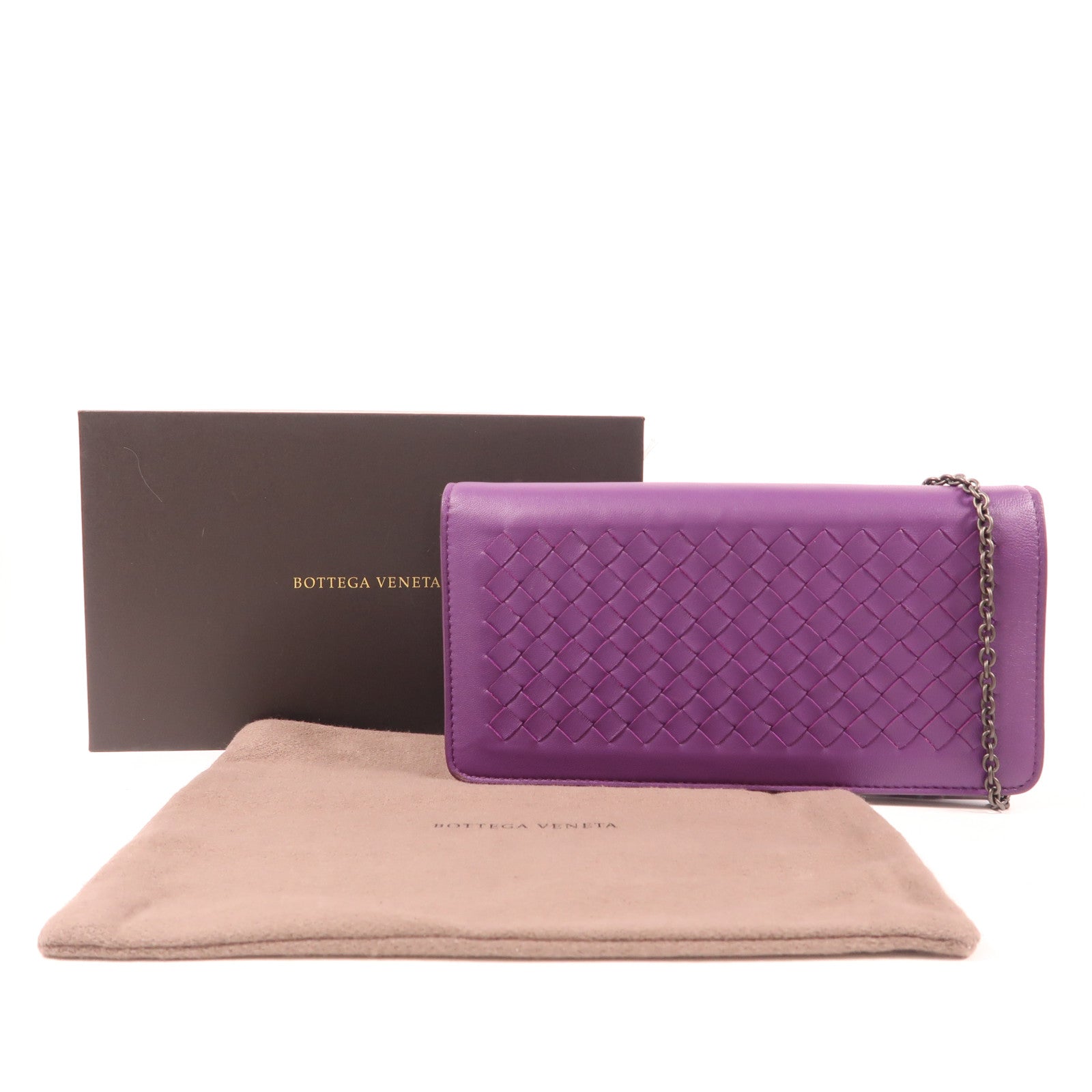 BOTTEGA VENETA 【激減優惠】牛皮皮革Wallet On Chain鏈帶肩背袋