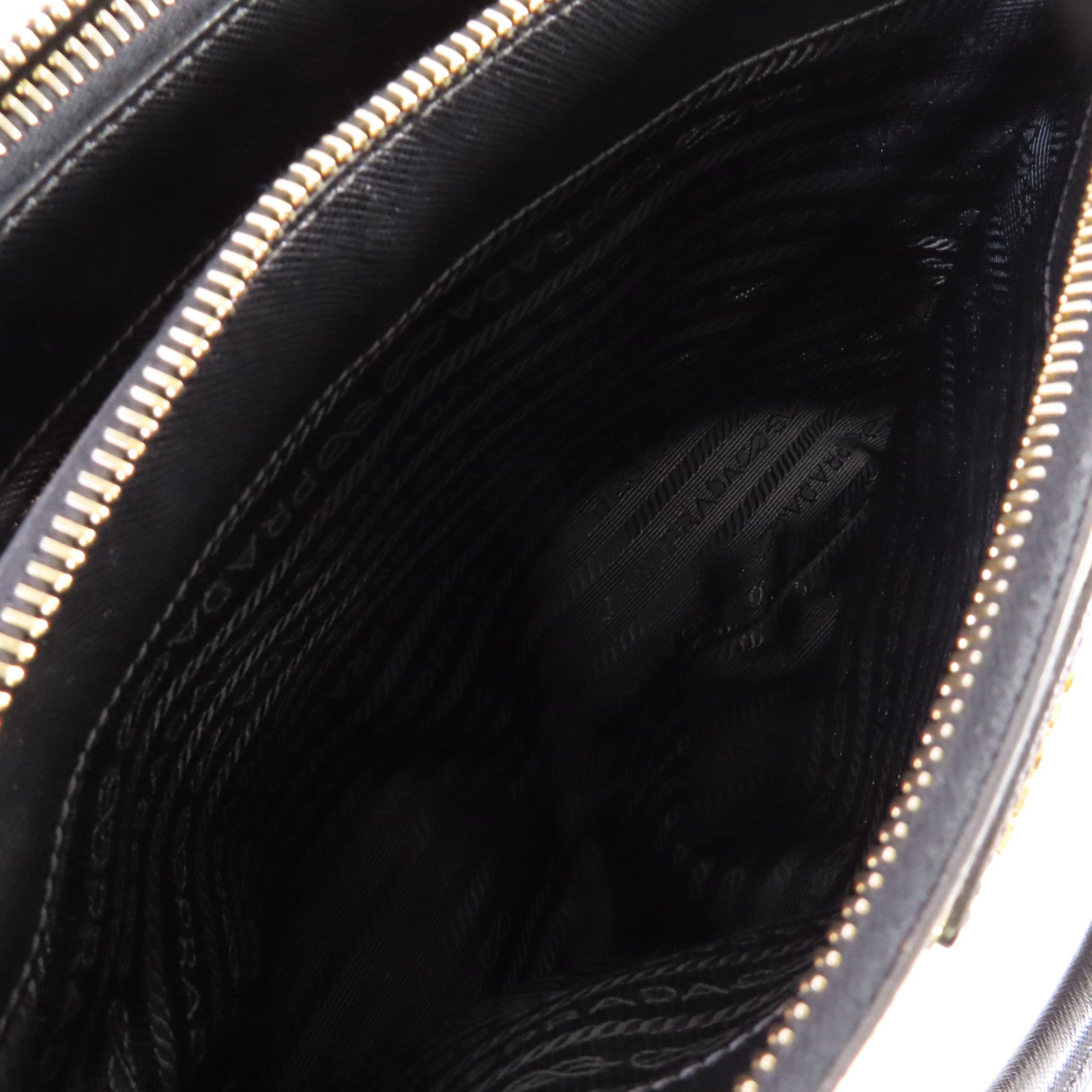PRADA Saffiano Lux皮革Galleria 2Way Shoulder Bag金扣手挽肩背兩用袋黑色