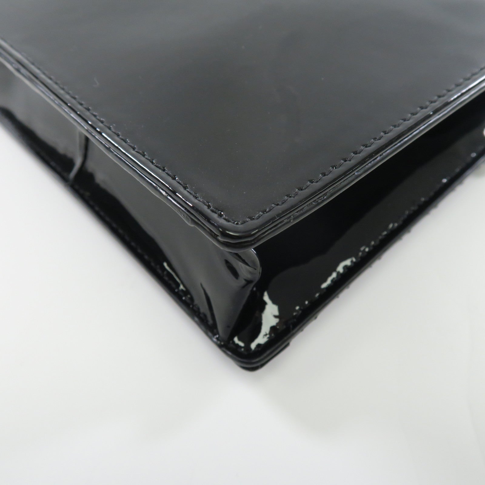 SAINT LAURENT 漆皮皮革Chain Shoulder Bag金扣鏈帶肩背袋黑色