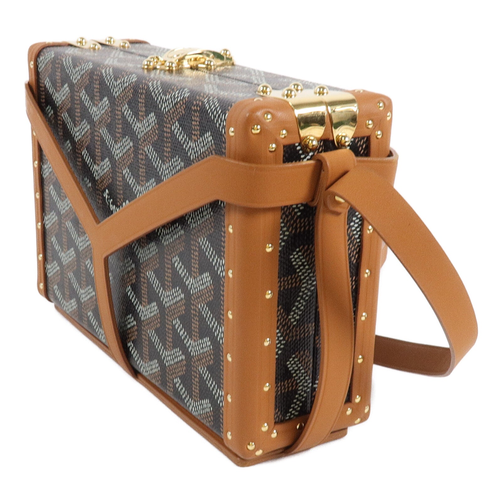 GOYARD 牛皮皮革/塗層帆布Minaudiere肩背袋