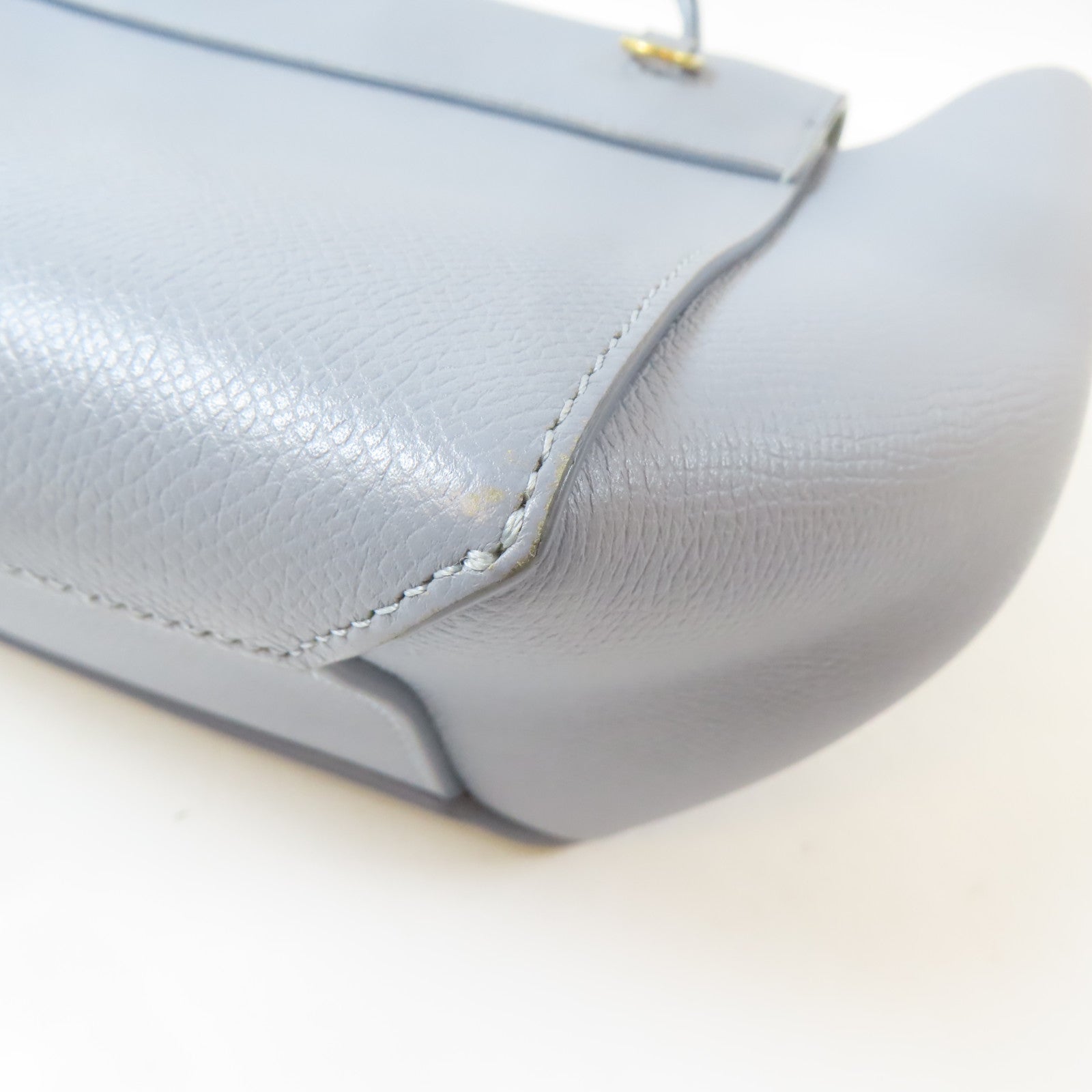 CELINE 牛皮皮革Nano Belt Bag金扣手挽肩背兩用袋淺藍色