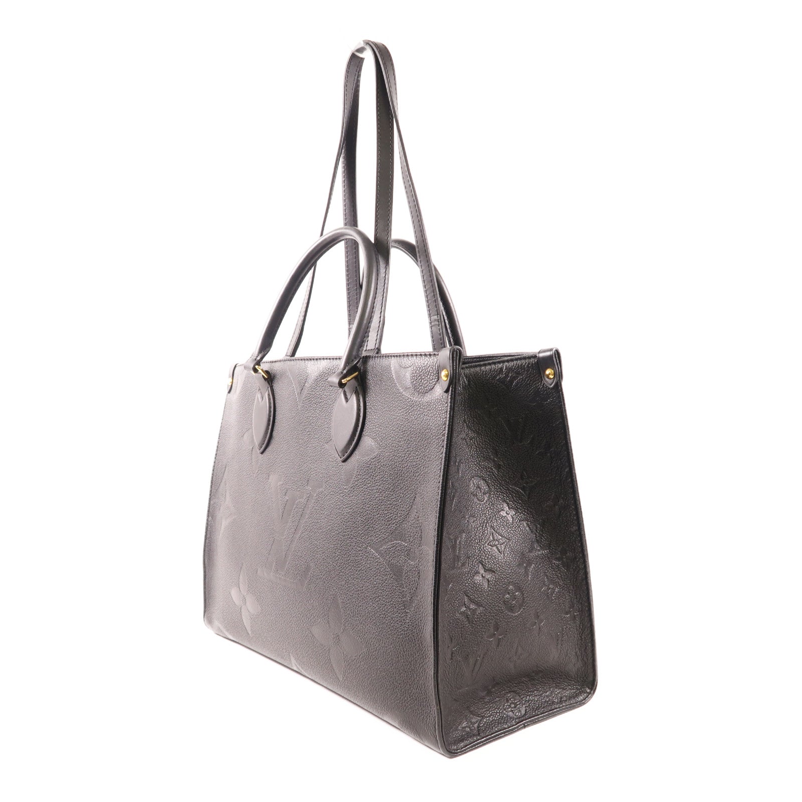 LOUIS VUITTON Monogram Empreinte On The Go MM金扣手挽肩背兩用袋