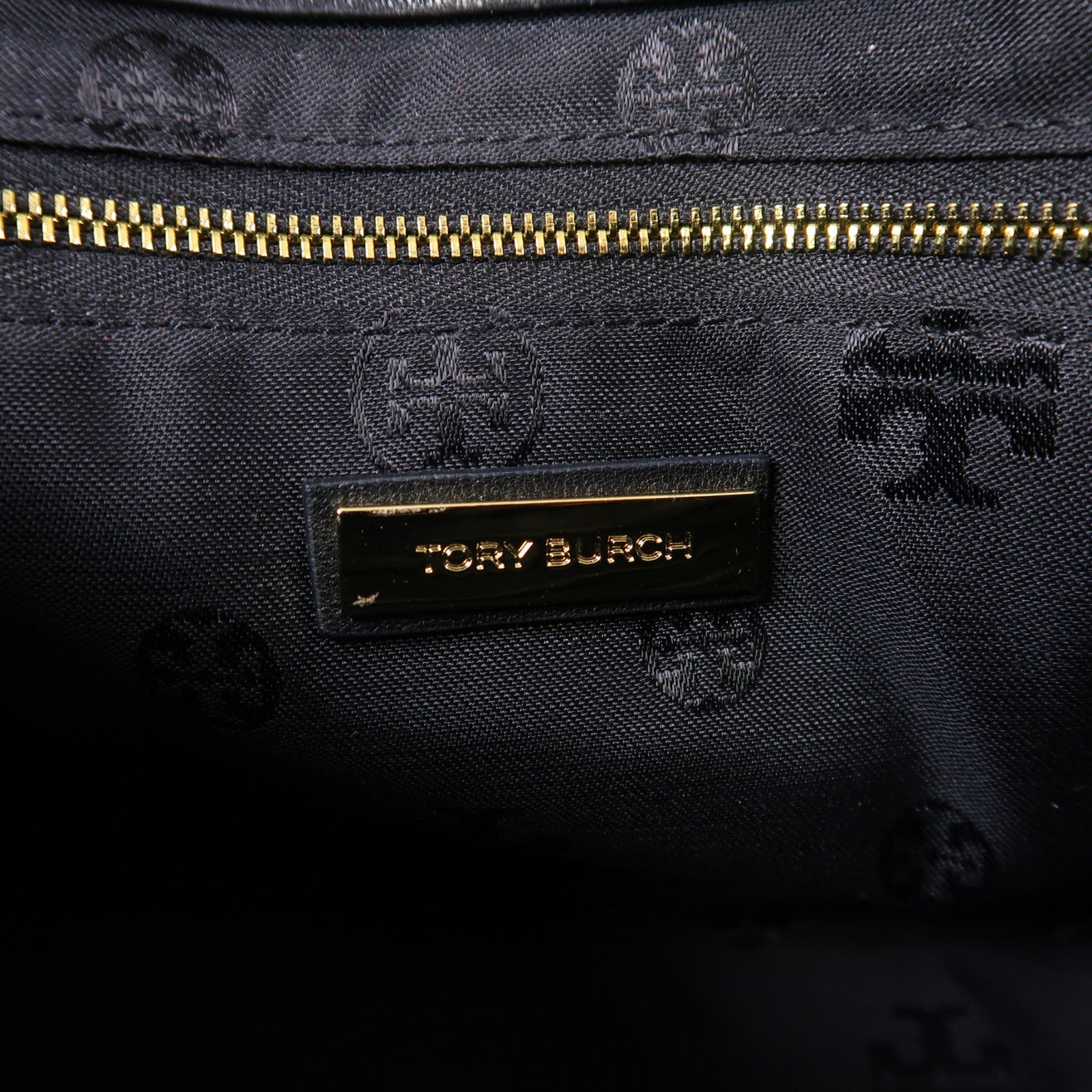 Tory Burch 牛皮皮革Chain Shoulder金扣鏈帶肩背袋黑色