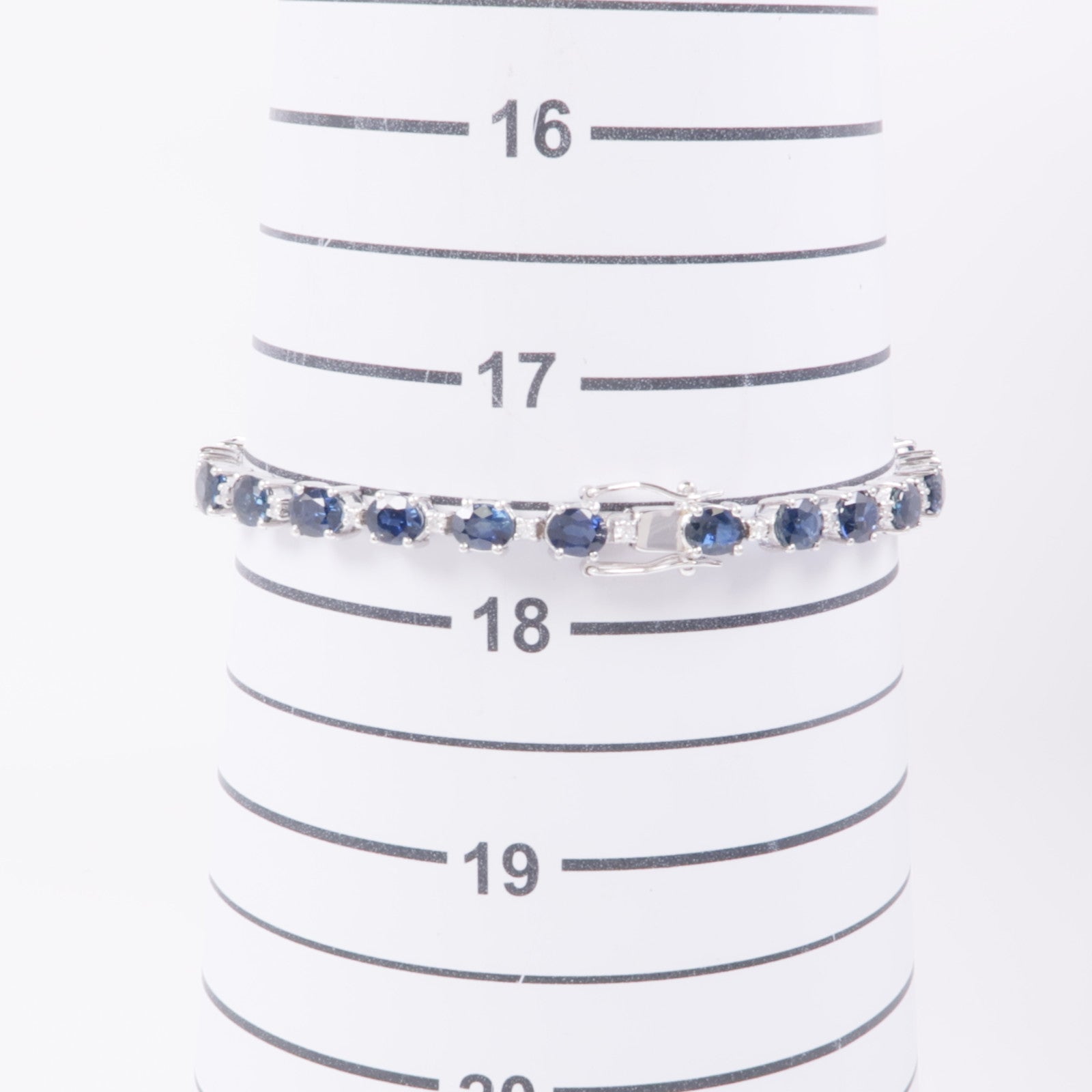 JEWELRY Sapphire Diamond Bracelet 18K White Gold