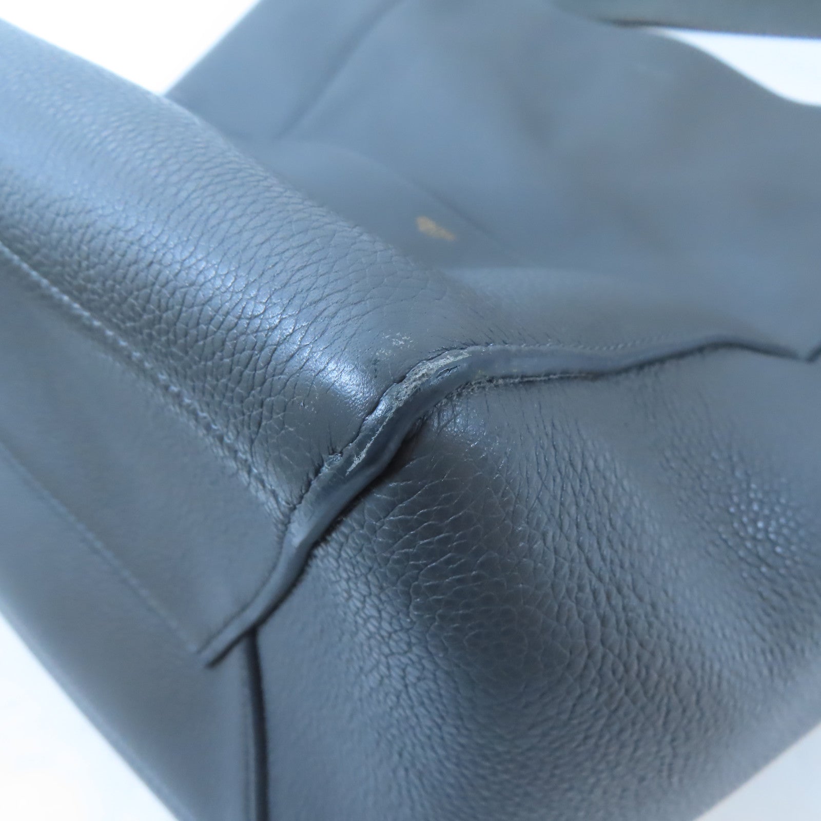 CELINE 牛皮皮革Shoulder Bag金扣肩背袋灰色