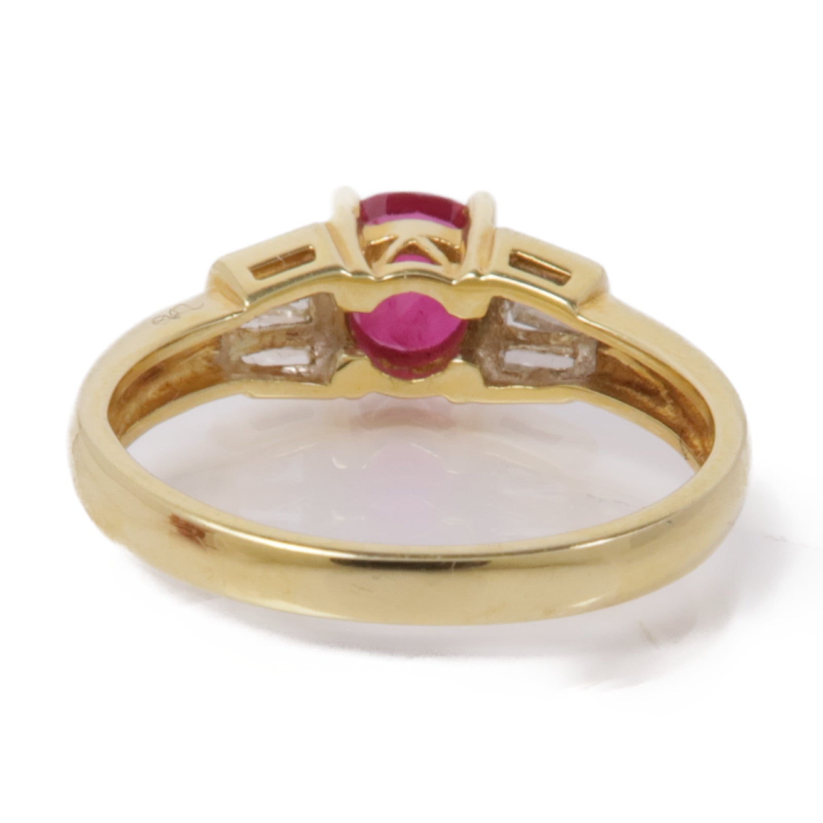JEWELRY 18K黃金Ruby Diamond Ring紅寶石鑽石戒指US#6.25