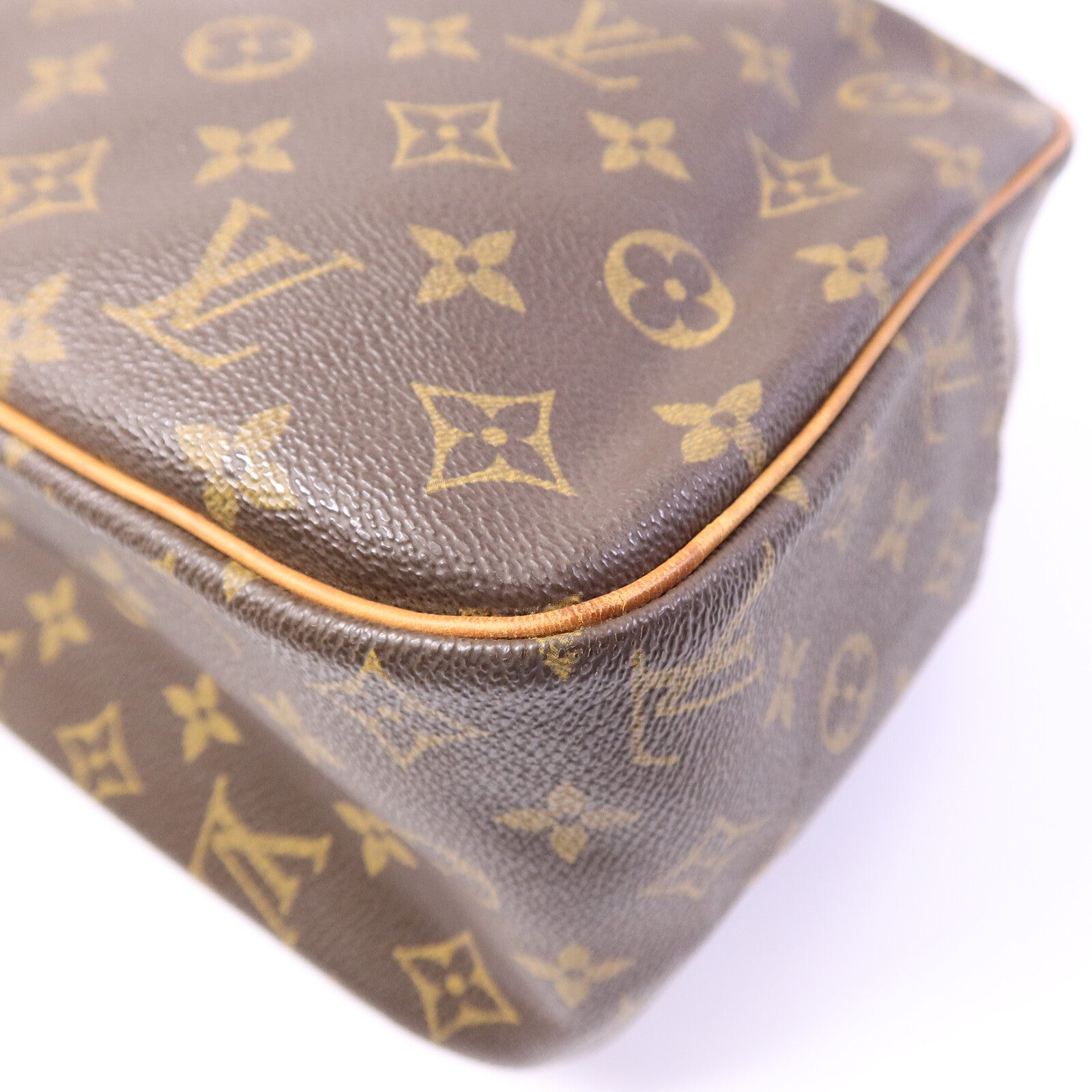 LOUIS VUITTON Monogram Cite GM金扣肩背袋棕色