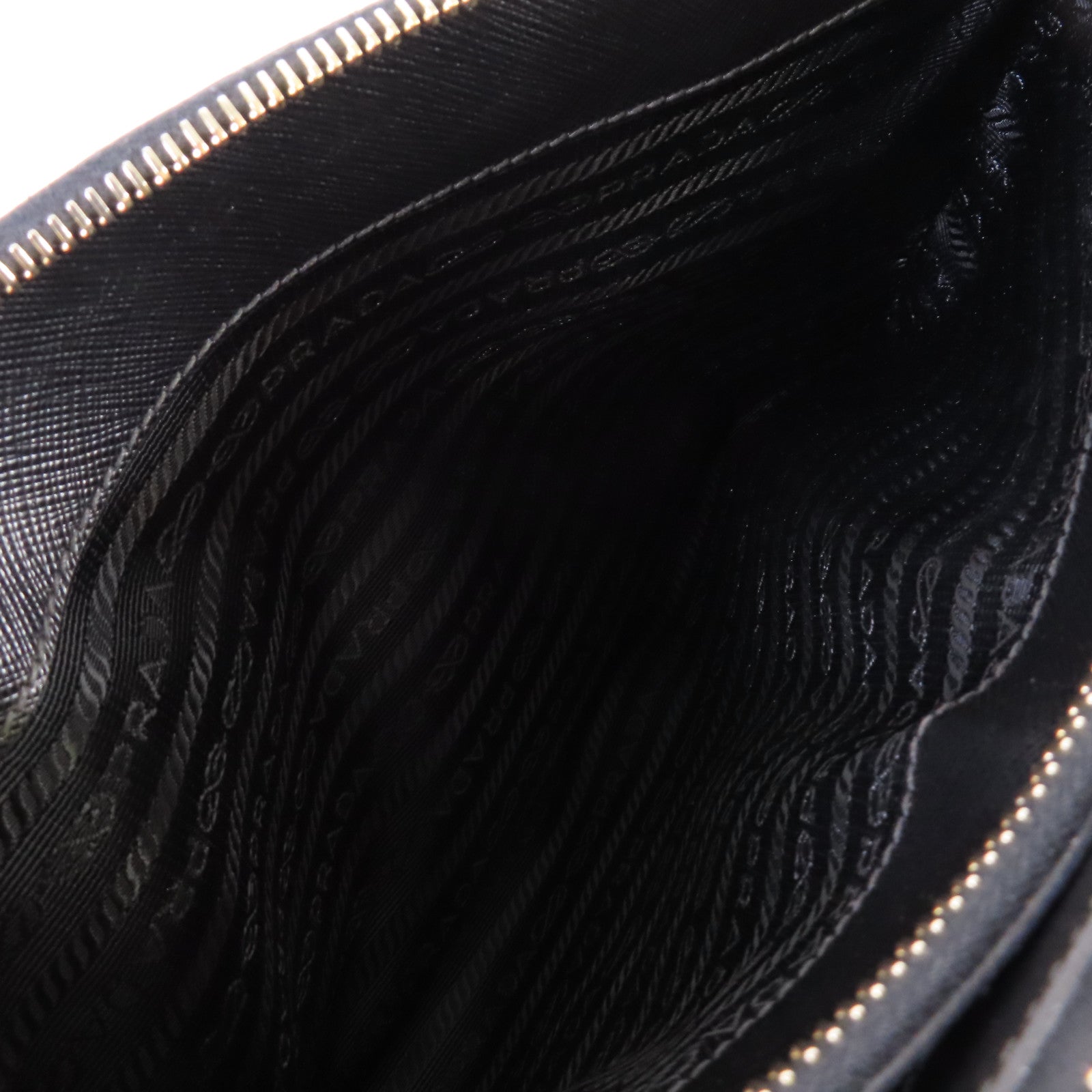 PRADA Saffiano Lux皮革Galleria 2Way Shoulder Bag金扣手挽肩背兩用袋黑色