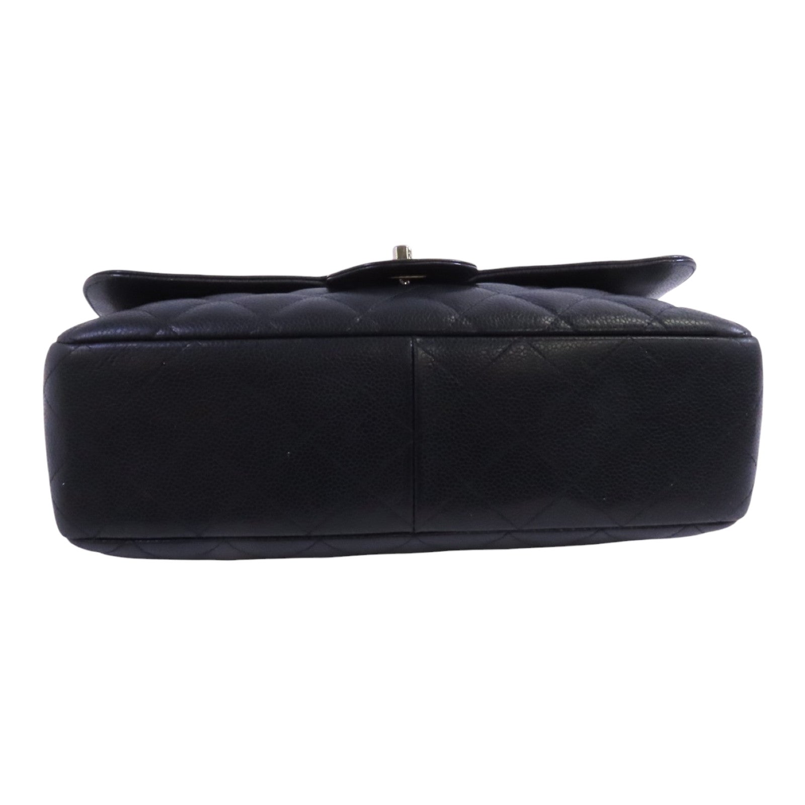 CHANEL 牛皮皮革Large Classic銀扣鏈帶肩背袋