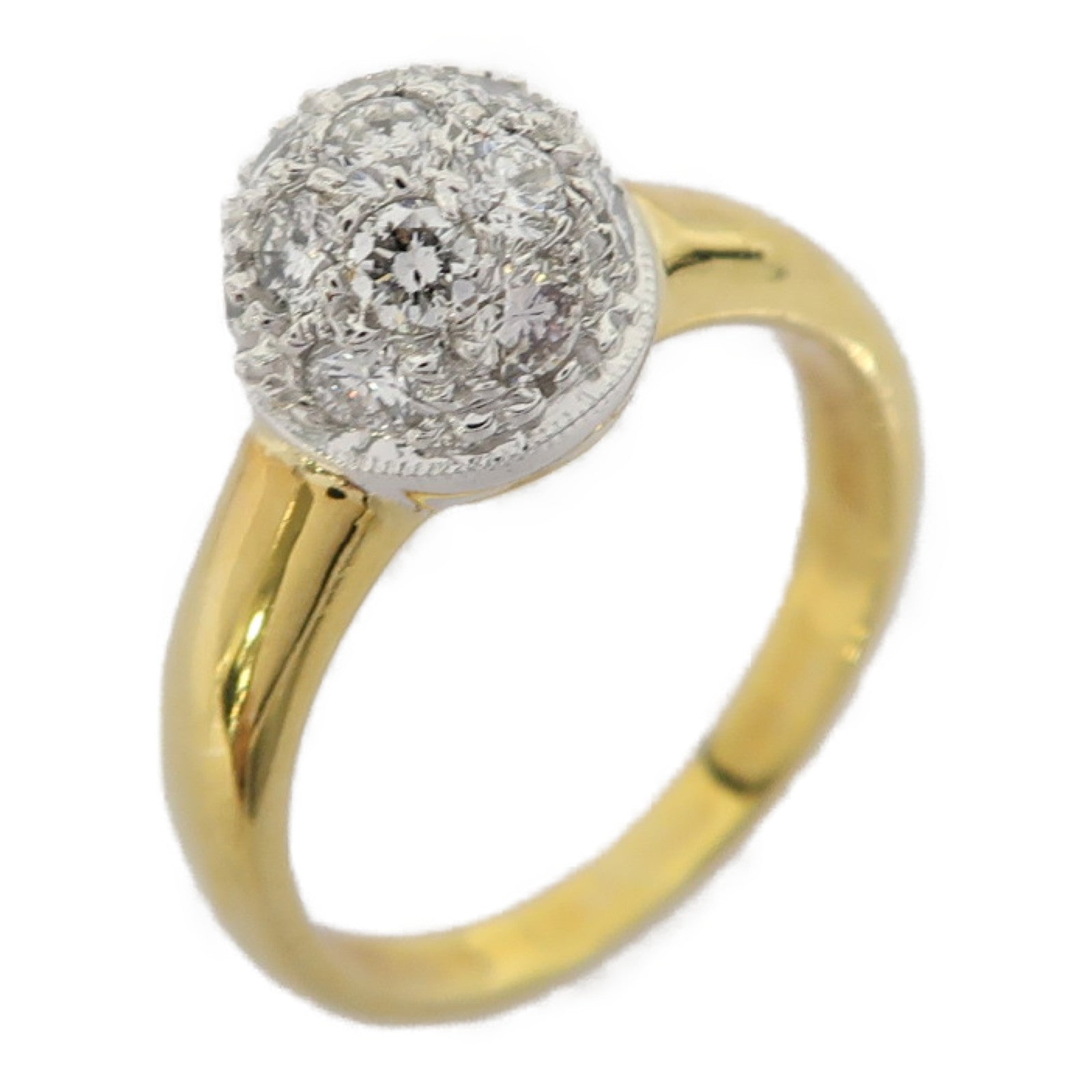 JEWELRY (PRICE DOWN) 0.60ct Diamond 4.3g Ring 18K Yellow Gold US#4.25