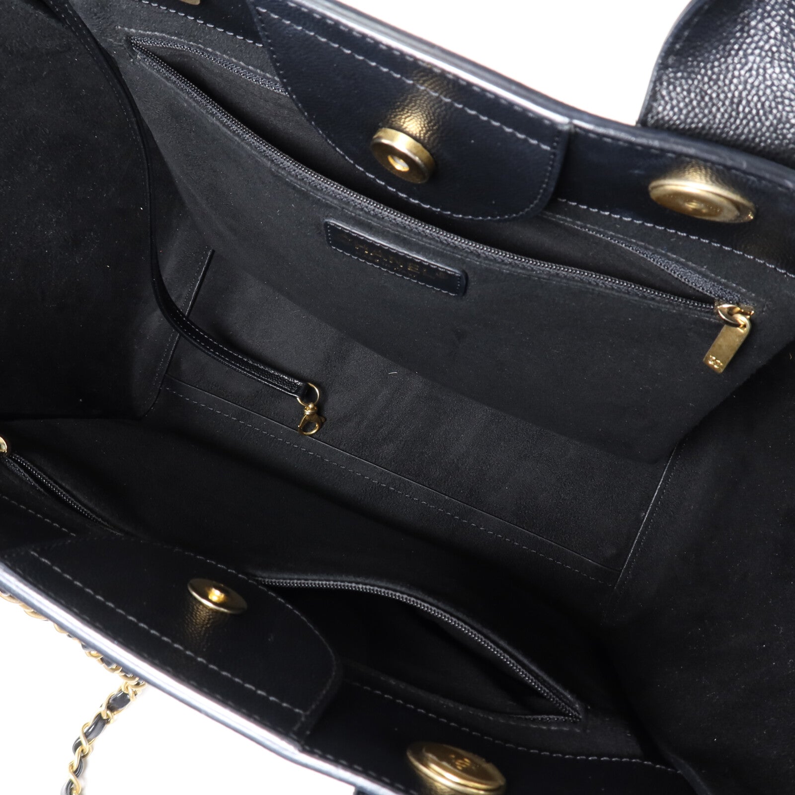 CHANEL 【激減優惠】牛皮皮革Deauville Tote金扣鏈帶手挽肩背兩用袋