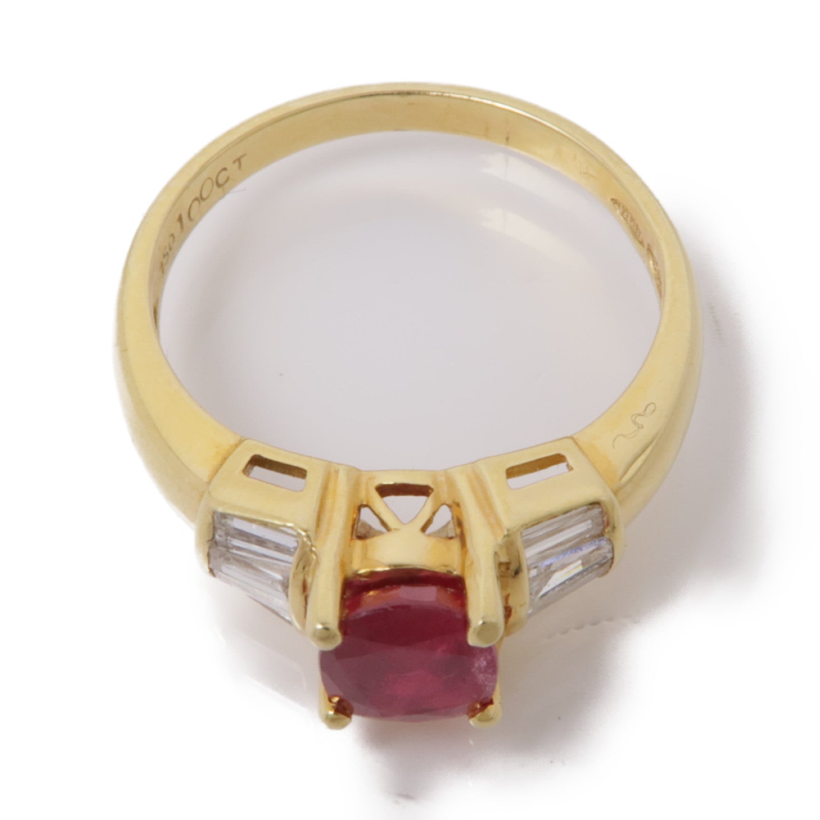 JEWELRY 18K黃金Ruby Diamond Ring紅寶石鑽石戒指US#6.25