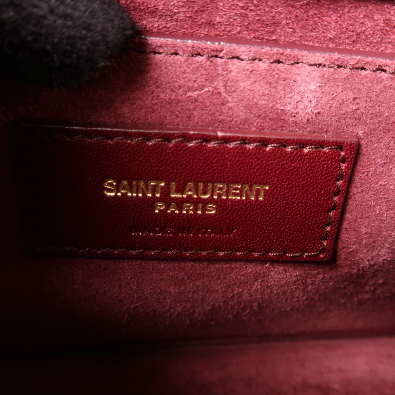 YVES SAINT LAURENT 【激減優惠】牛皮皮革Chain Shoulder金扣鏈帶肩背袋紫色