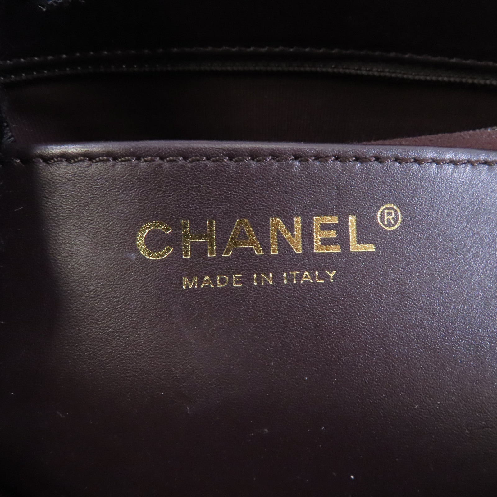CHANEL 菱格羊皮皮革Chain Shoulder Bag金扣鏈帶肩背袋啡色