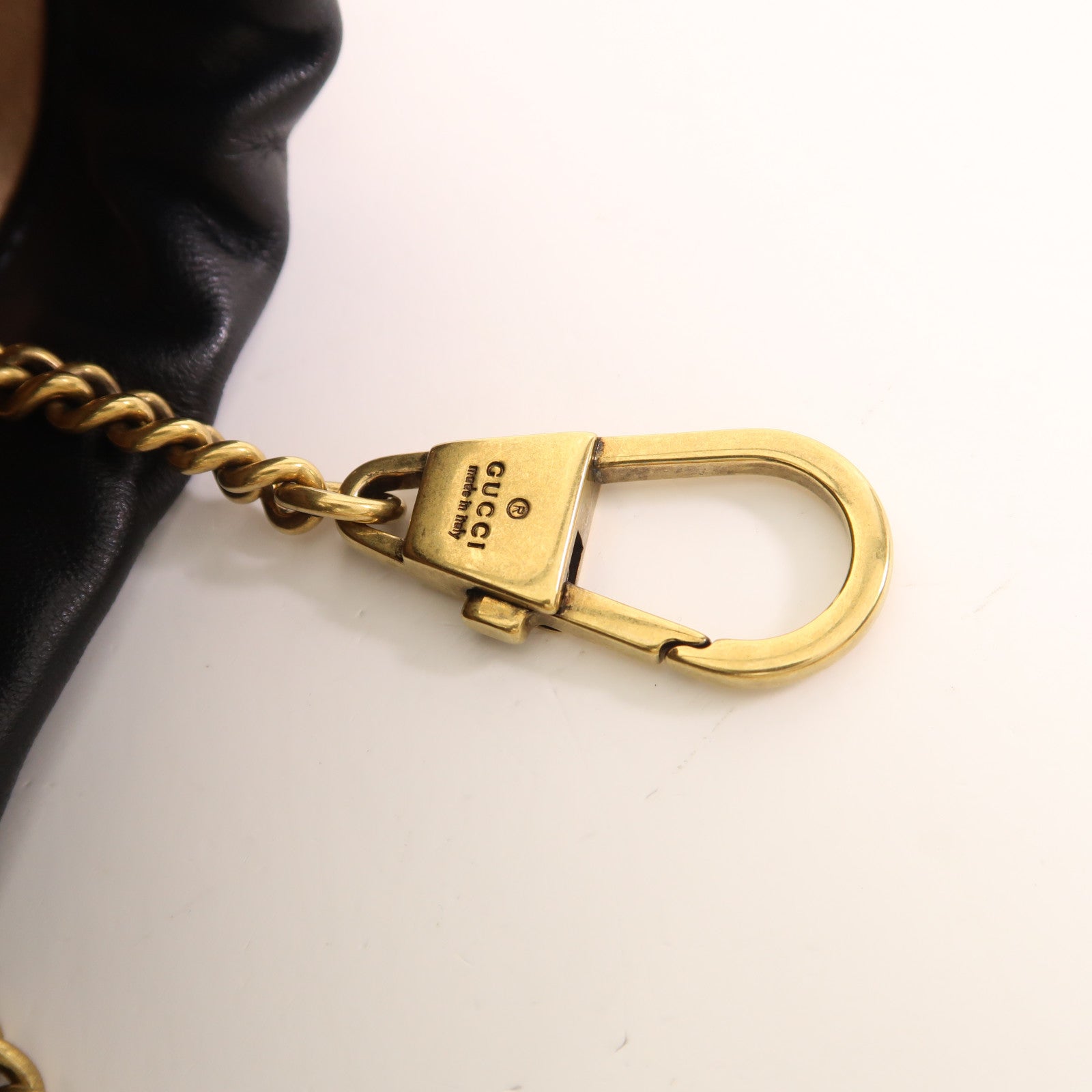 GUCCI 牛皮皮革GG Marmont Bucket金扣鏈帶肩背袋