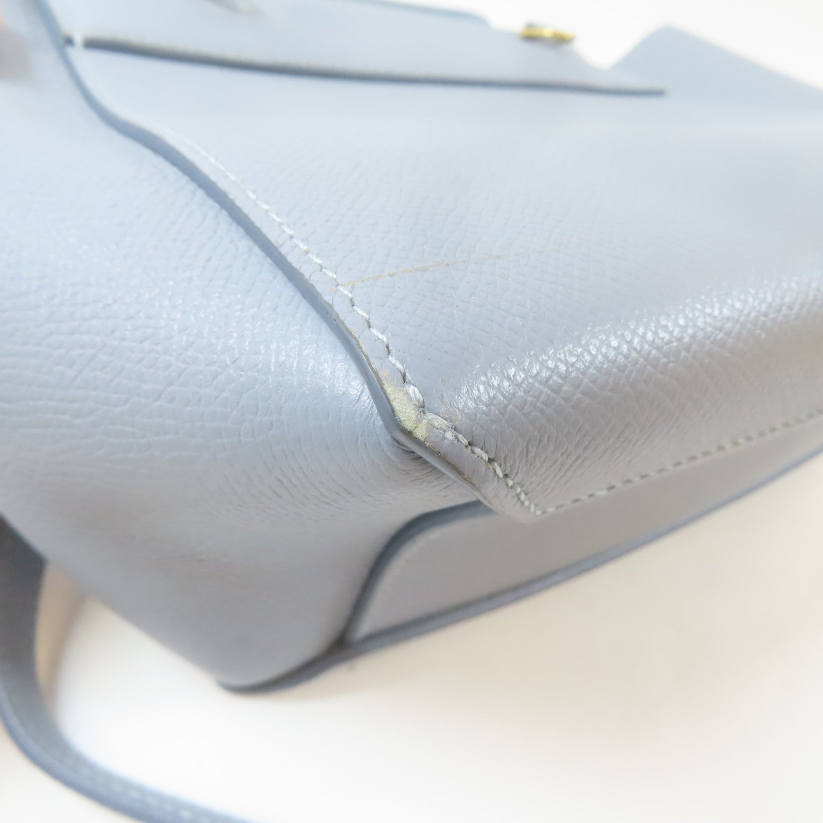 CELINE 牛皮皮革Nano Belt Bag金扣手挽肩背兩用袋淺藍色