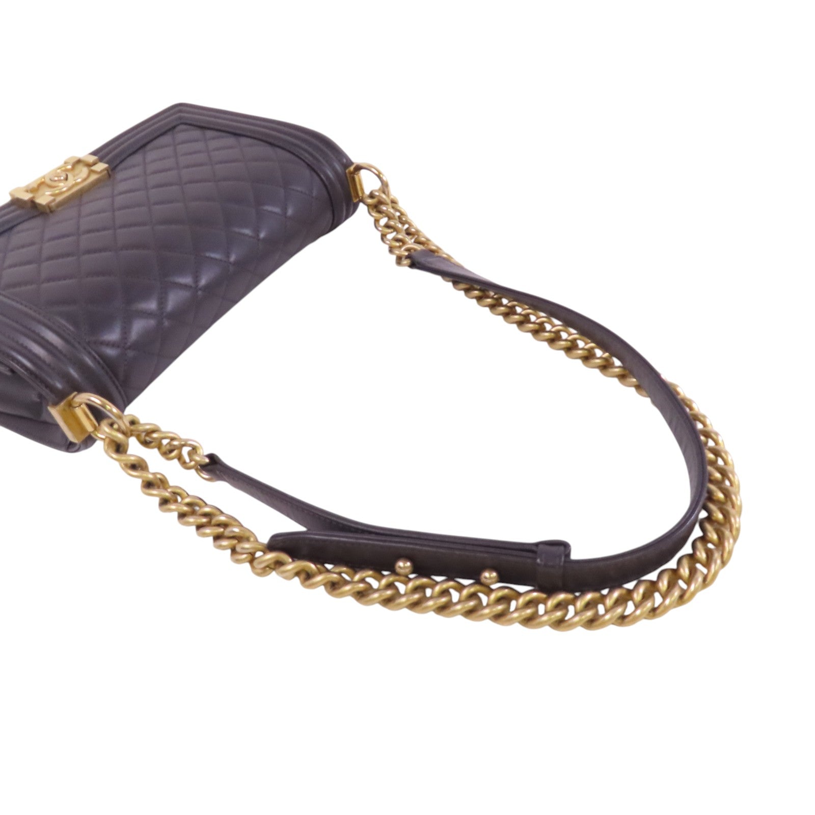 CHANEL 牛皮皮革Boy Chanel 25金扣鏈帶肩背袋