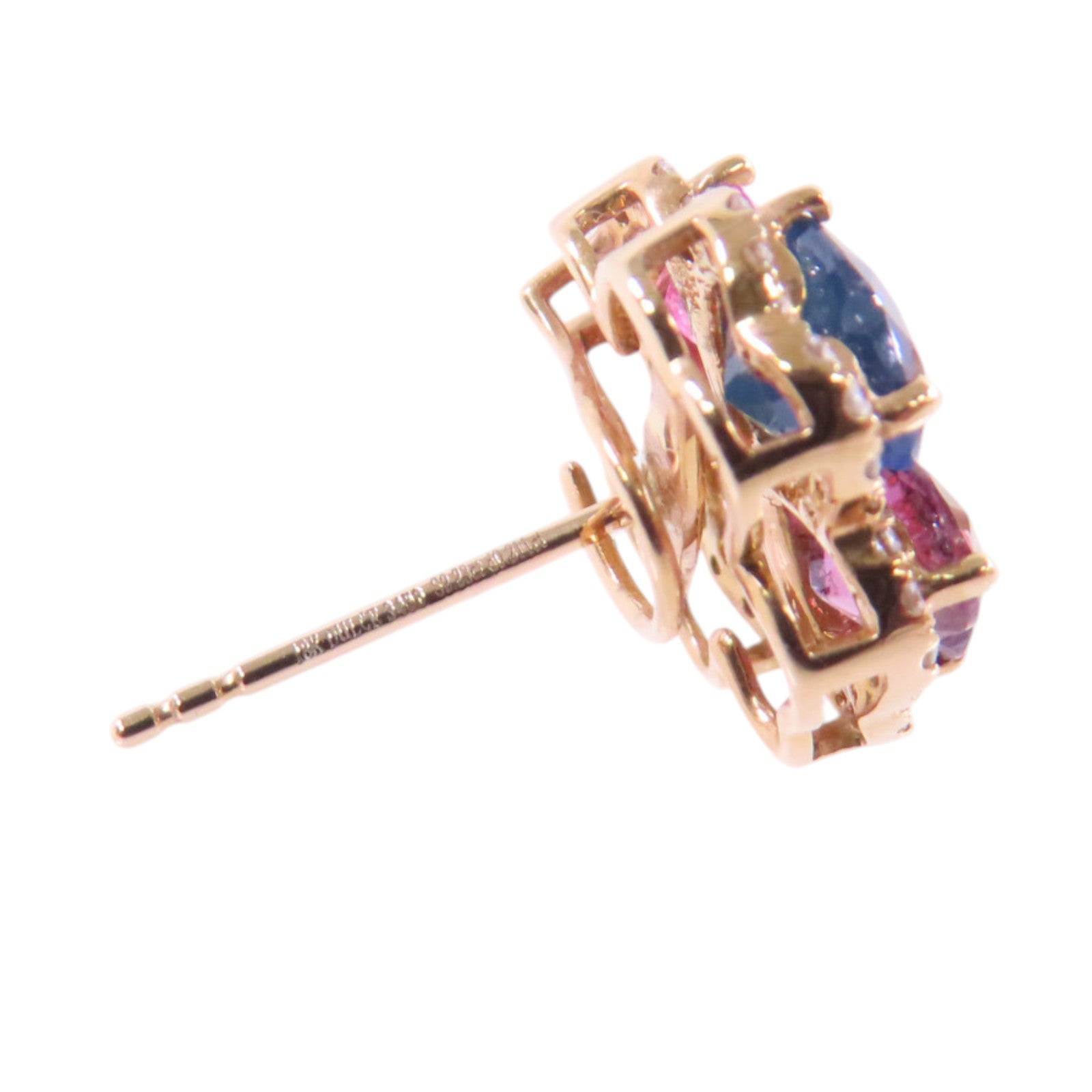 JEWELRY 18K玫瑰金/彩色藍寶石/鑽石Multi Sapphire Diamond Earrings耳環