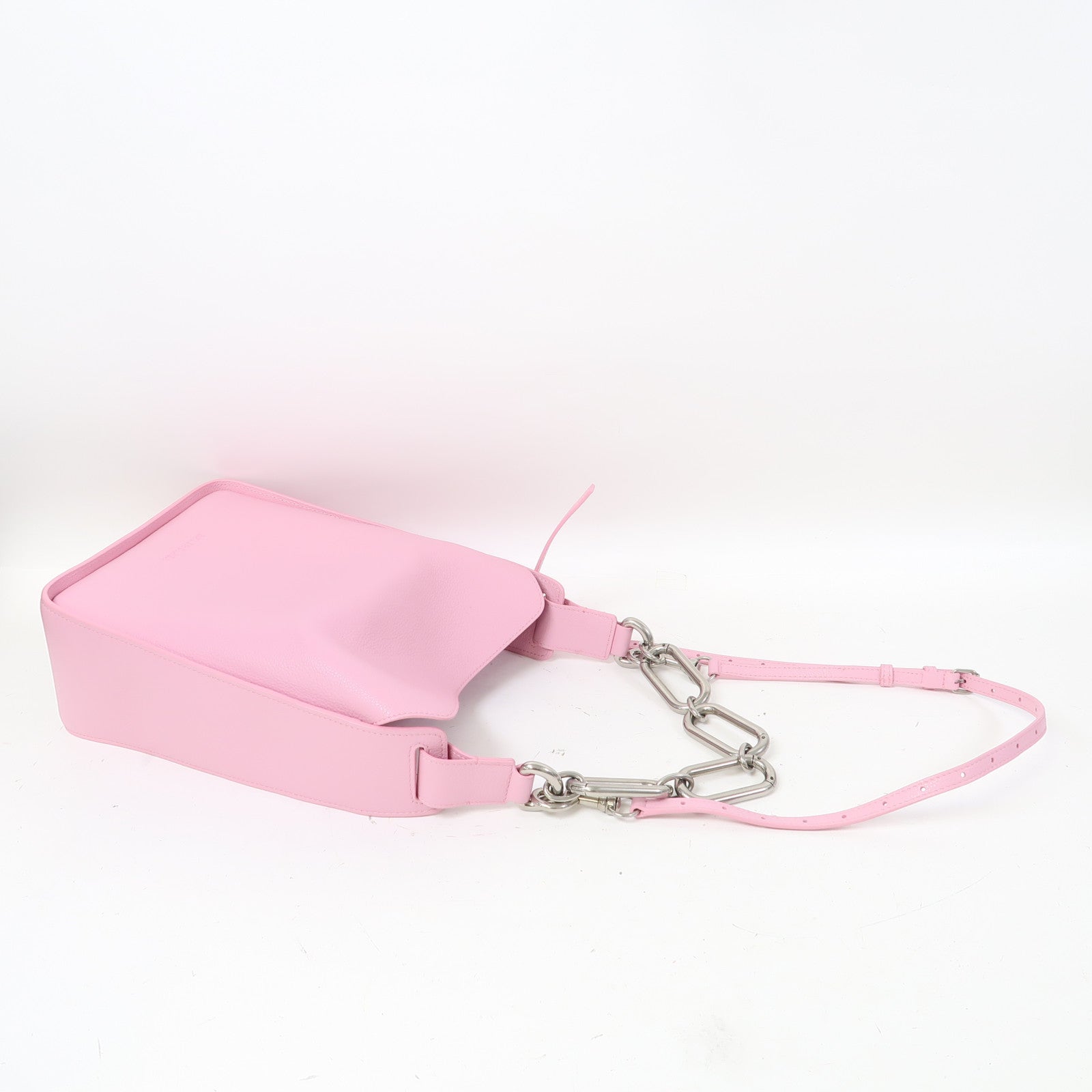 BALENCIAGA 牛皮皮革Shoulder Bag銀扣手挽肩背兩用袋粉紅色