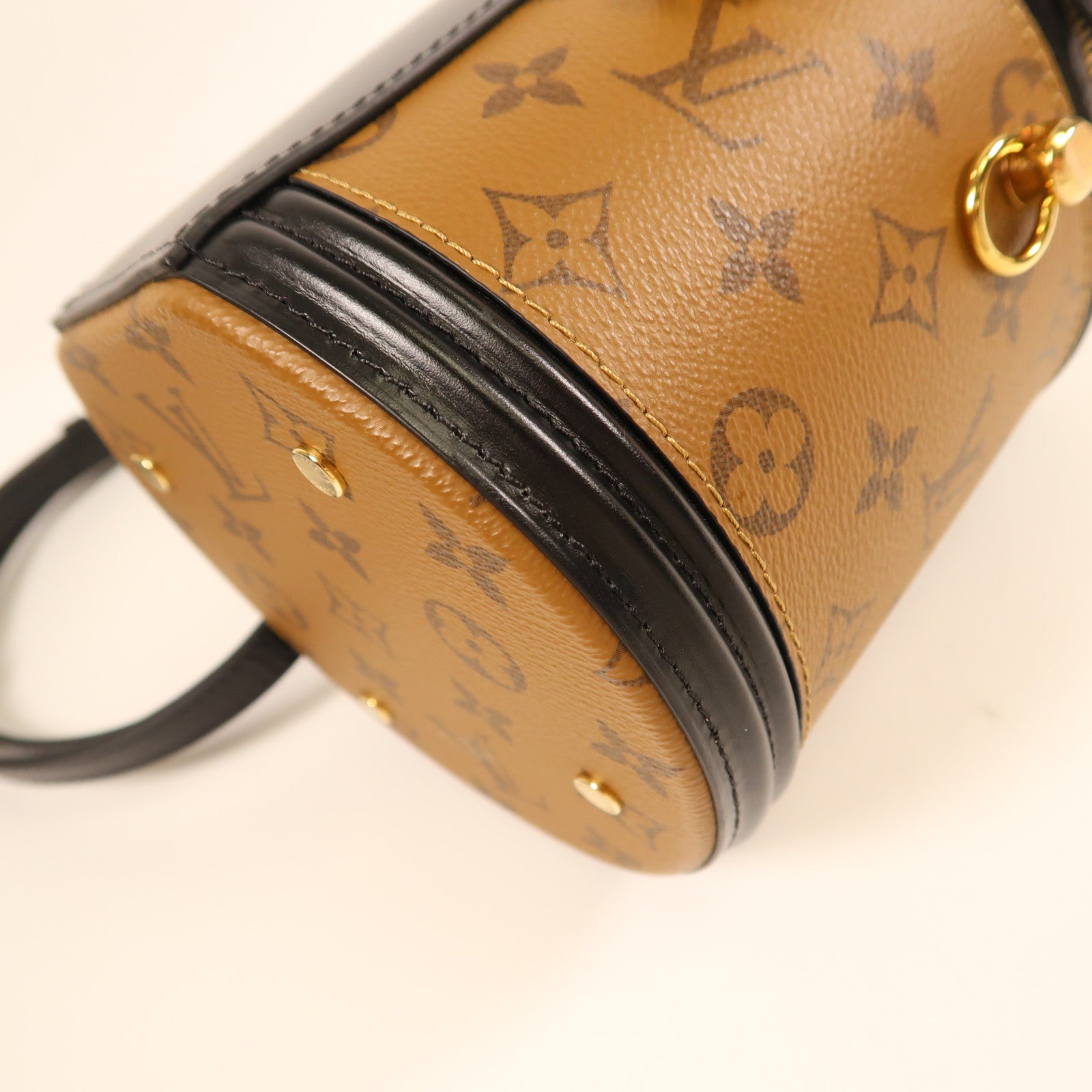 LOUIS VUITTON Monogram Reverse Cannes金扣手挽肩背兩用袋