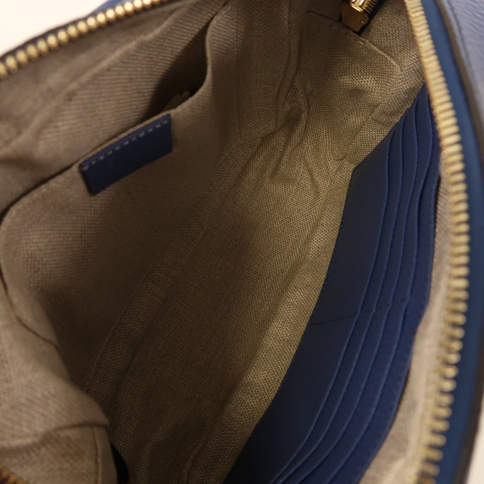 GUCCI GHW Shoulder Bag 449413 GG Canvas Brown Blue