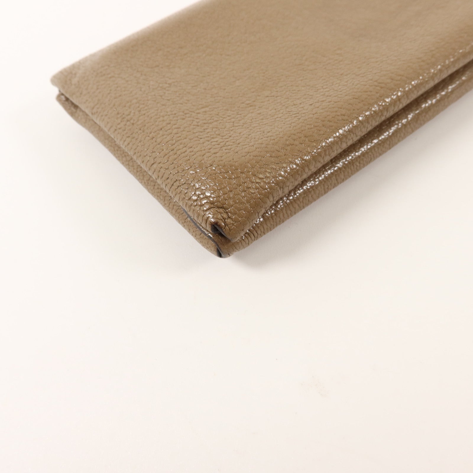 HERMES Chevre皮革Calvi Duo Compact Card Holder卡片套Etoupe
