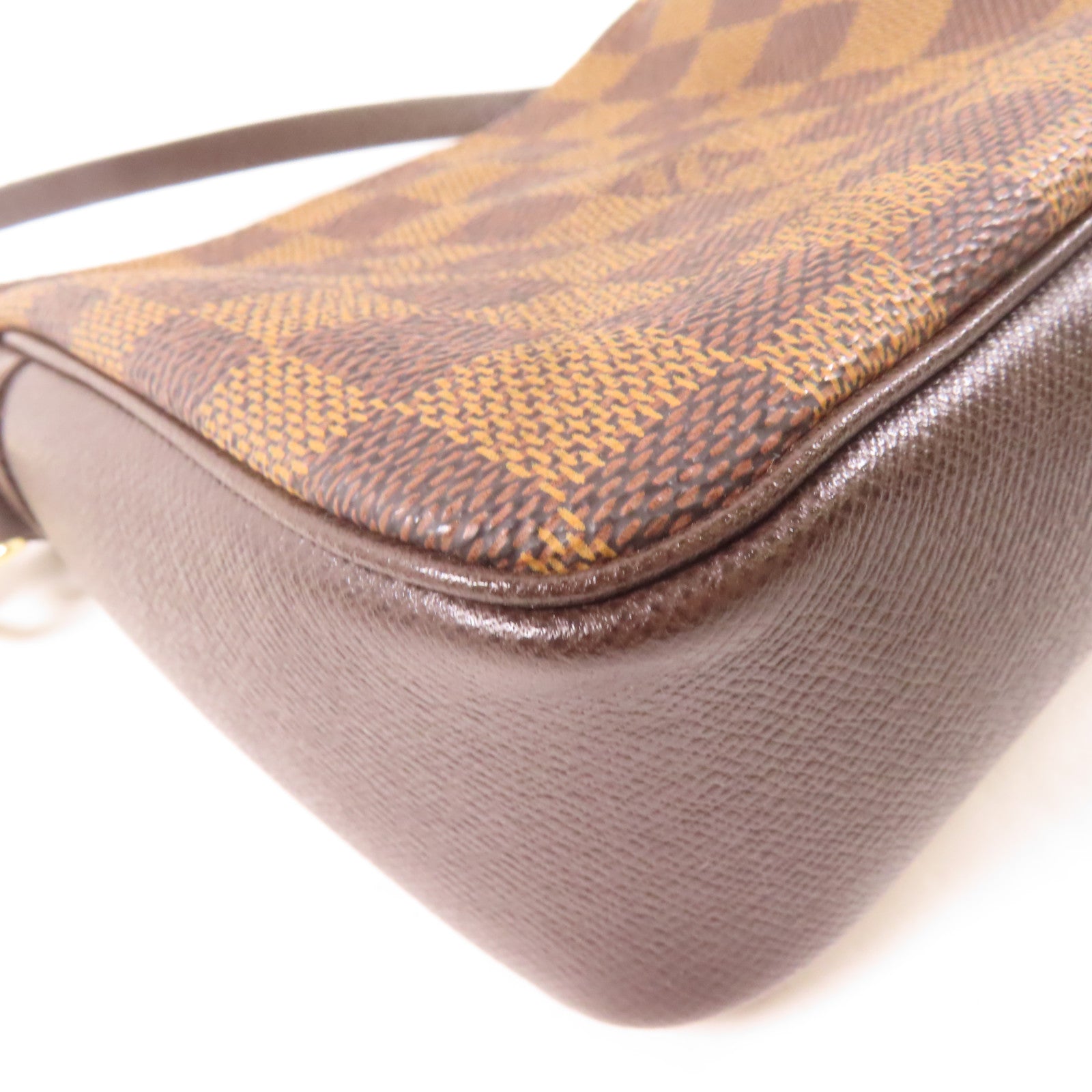 LOUIS VUITTON Damier Ebene Pochette Accessories金扣手挽袋啡色