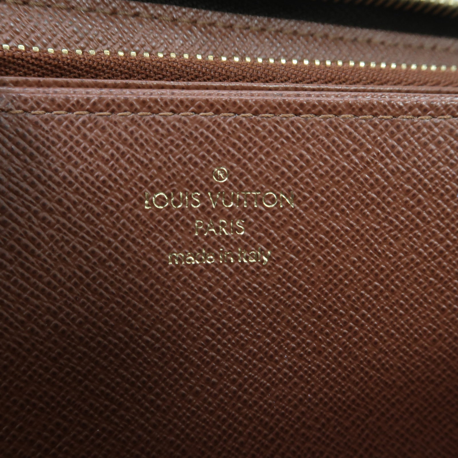 LOUIS VUITTON Monogram Zippy Wallet金扣拉鍊長錢包啡色