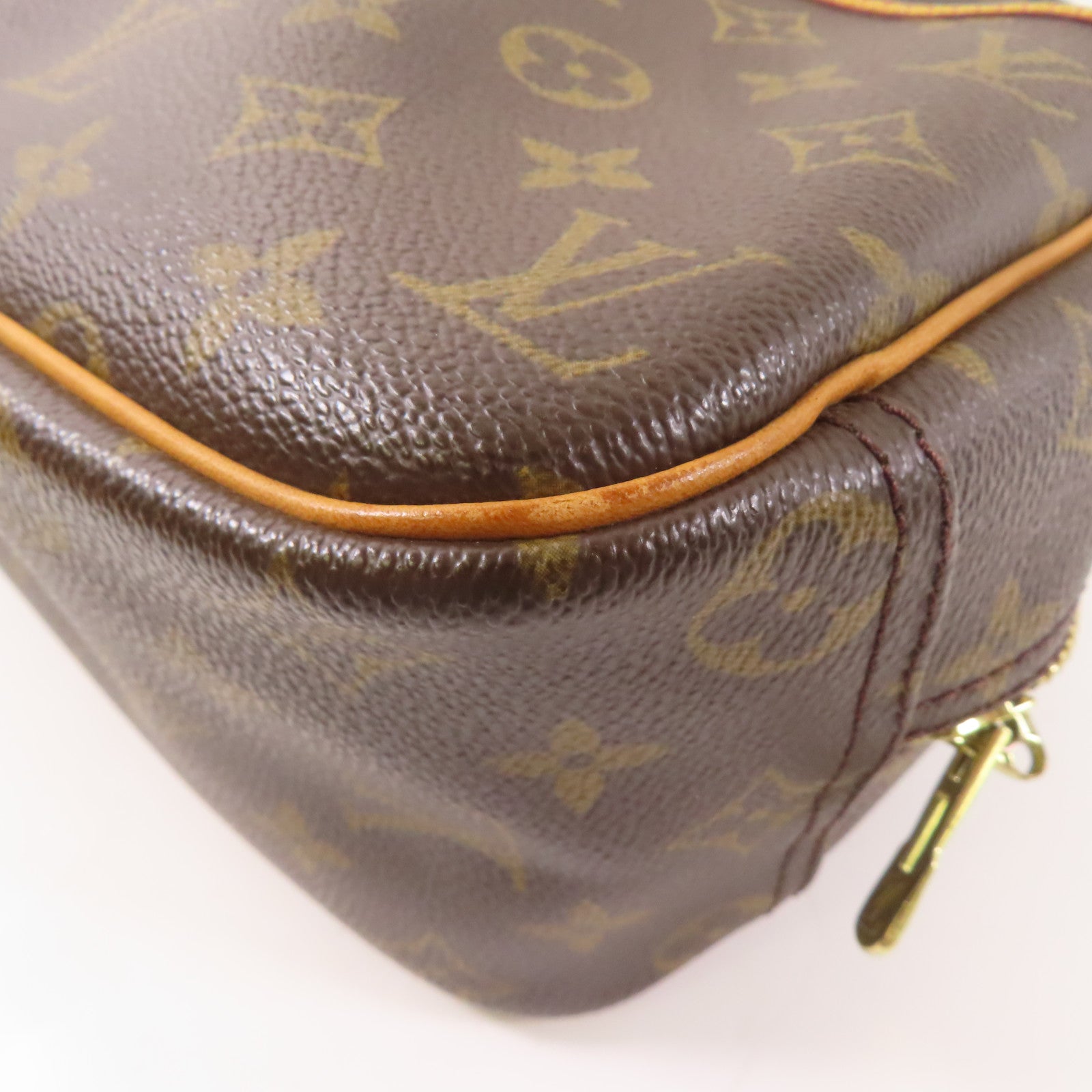 LOUIS VUITTON Monogram Trouville金扣手挽袋棕色