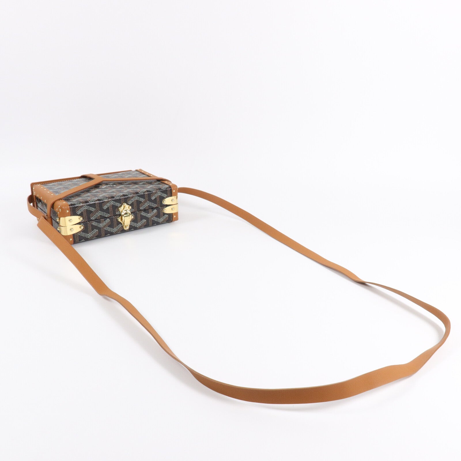 GOYARD 牛皮皮革/塗層帆布Minaudiere肩背袋
