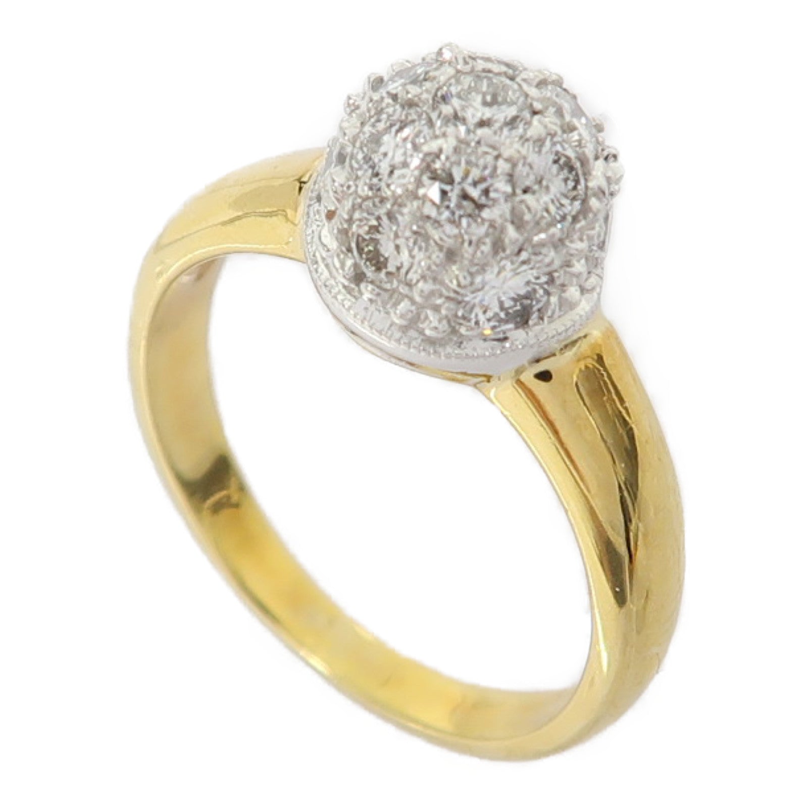 JEWELRY (PRICE DOWN) 0.60ct Diamond 4.3g Ring 18K Yellow Gold US#4.25