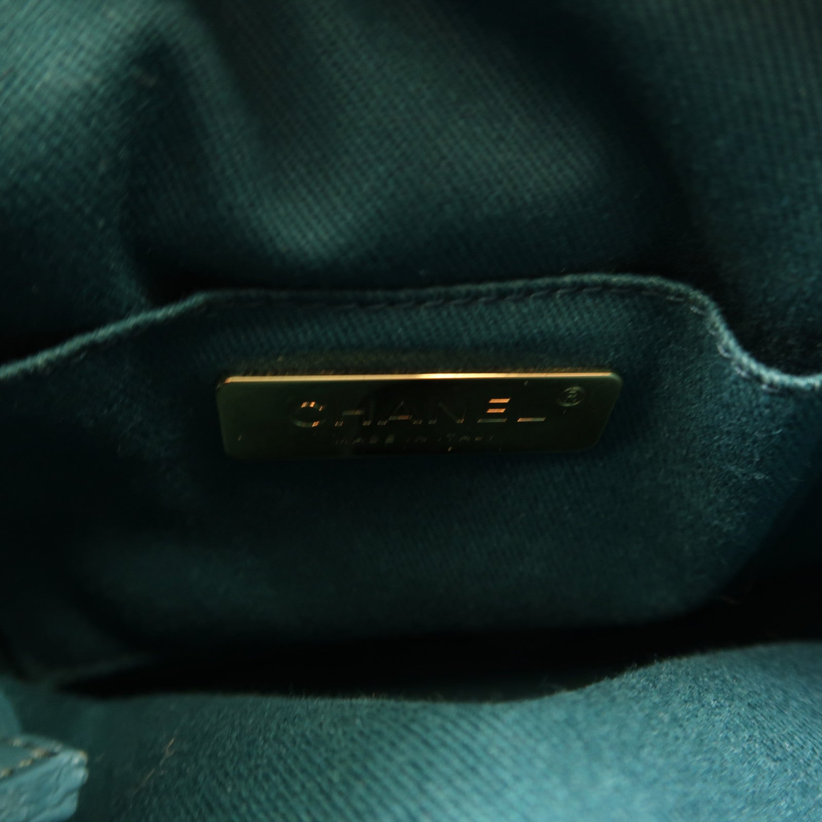 Chanel CC Shoulder Bag Lambskin Leather Blue