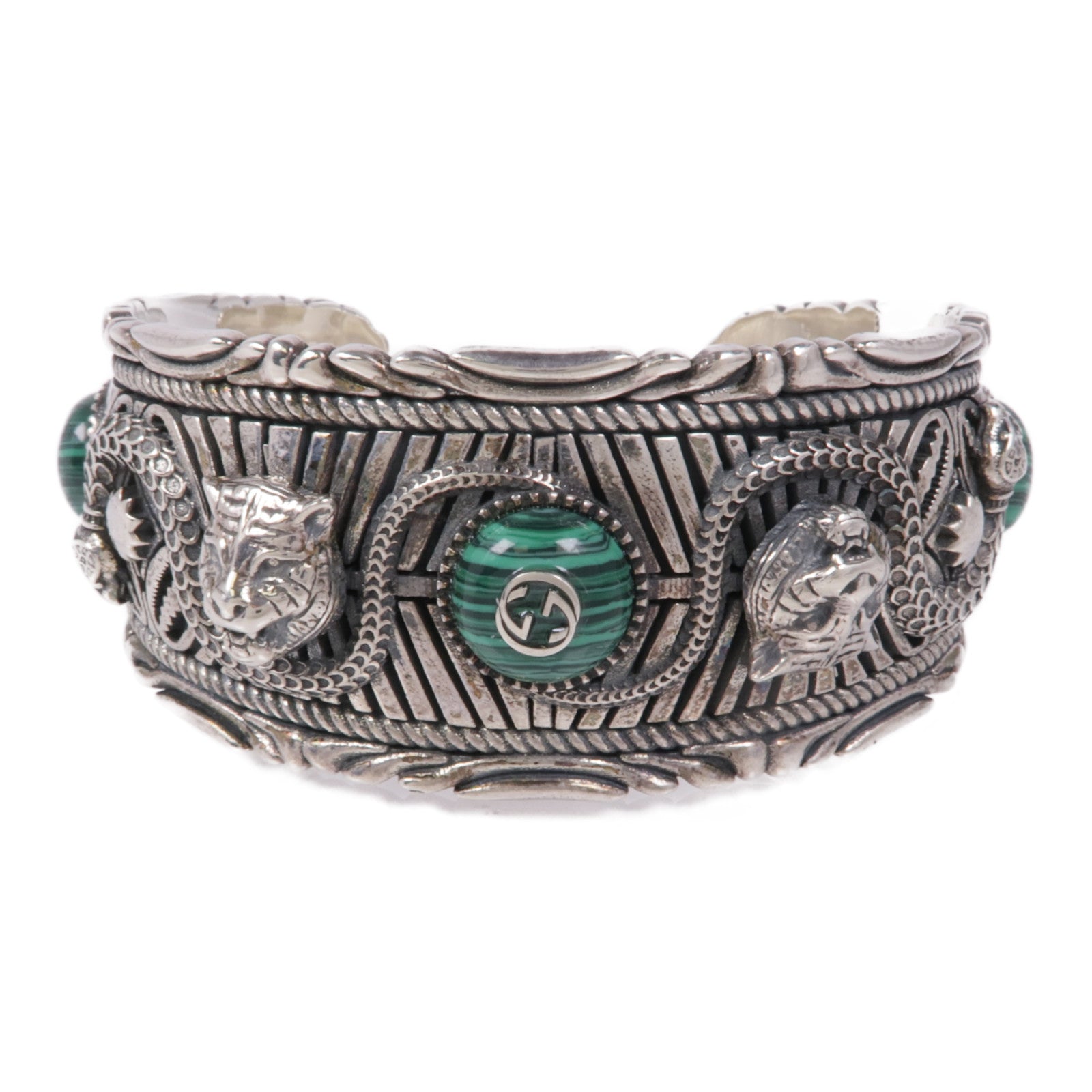 GUCCI 925純銀Garden Resin Cuff Bracelet手鐲