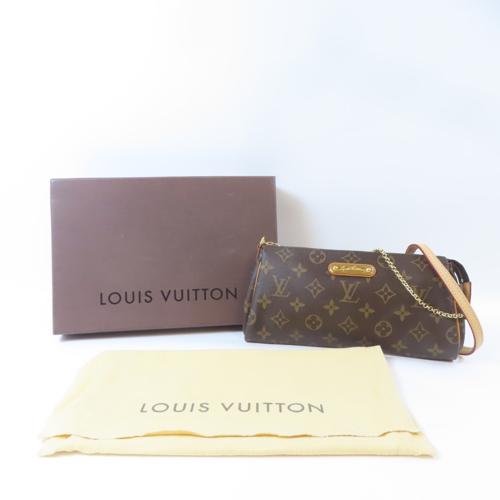 LOUIS VUITTON Monogram Eva金扣手挽肩背兩用袋啡色