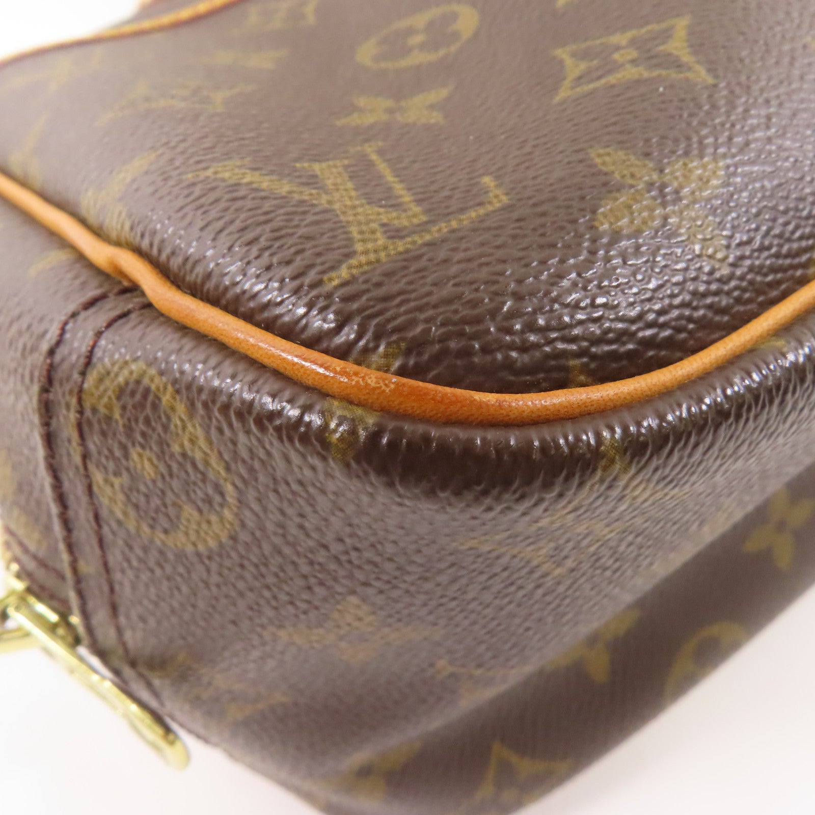 LOUIS VUITTON Monogram Trouville金扣手挽袋棕色